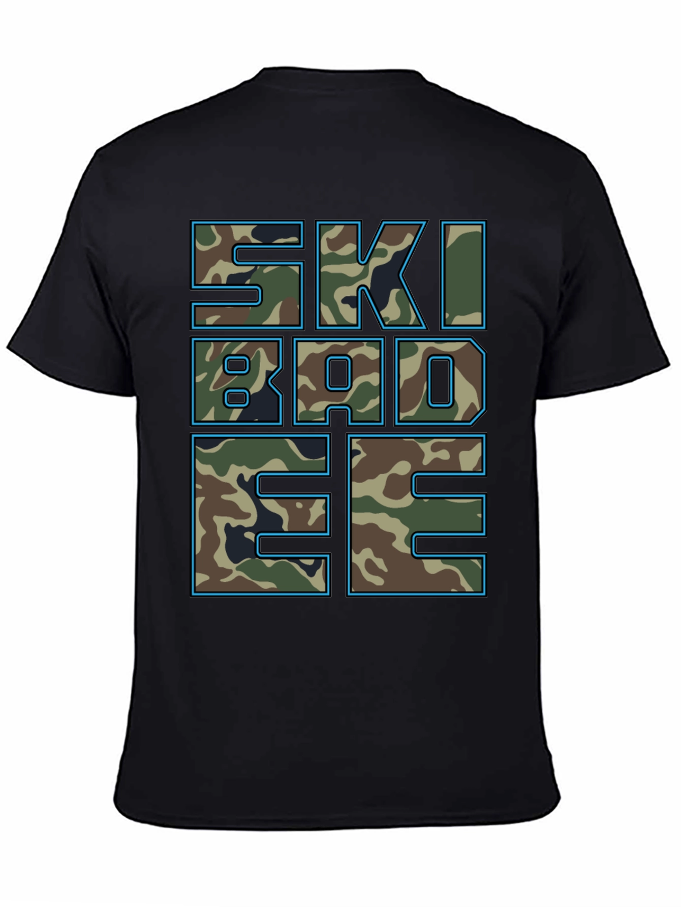 Black Skibadee Camo Graphic Tee - Cool Casual Style view 4