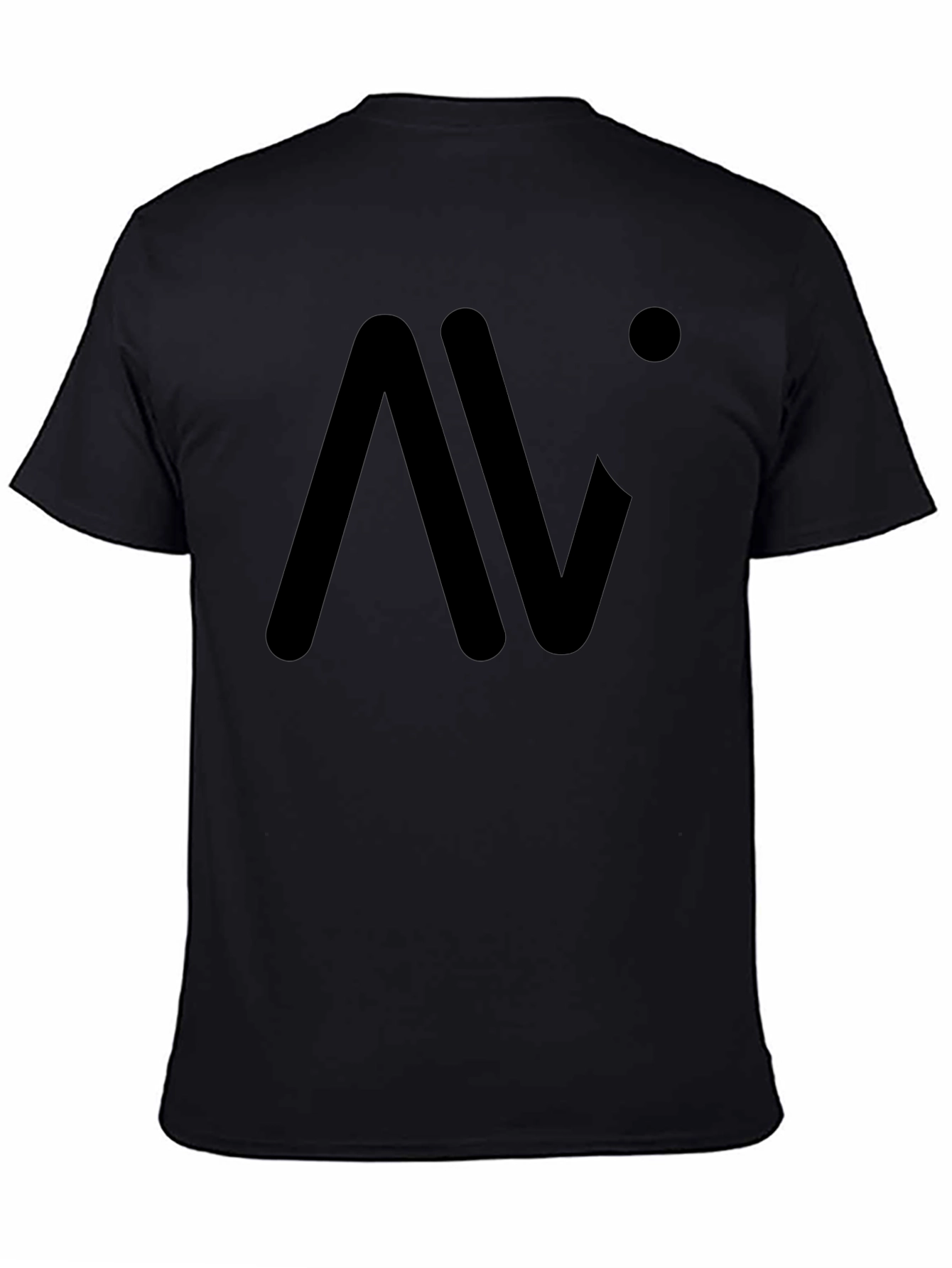 Black Modern Black Graphic Tee: AV Logo view 4