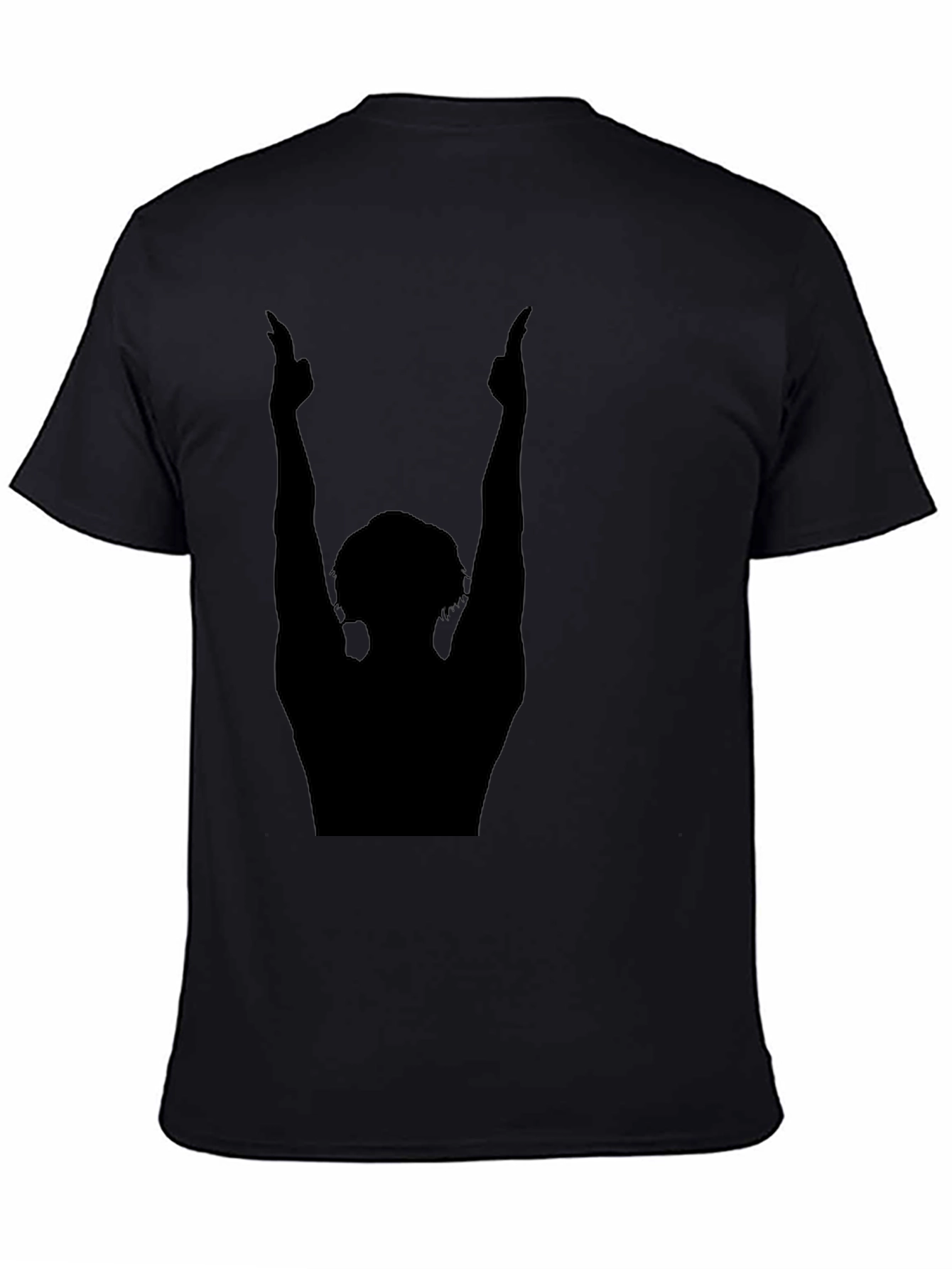 Black Silhouette Graphic Print Black Crew Neck Tee view 4
