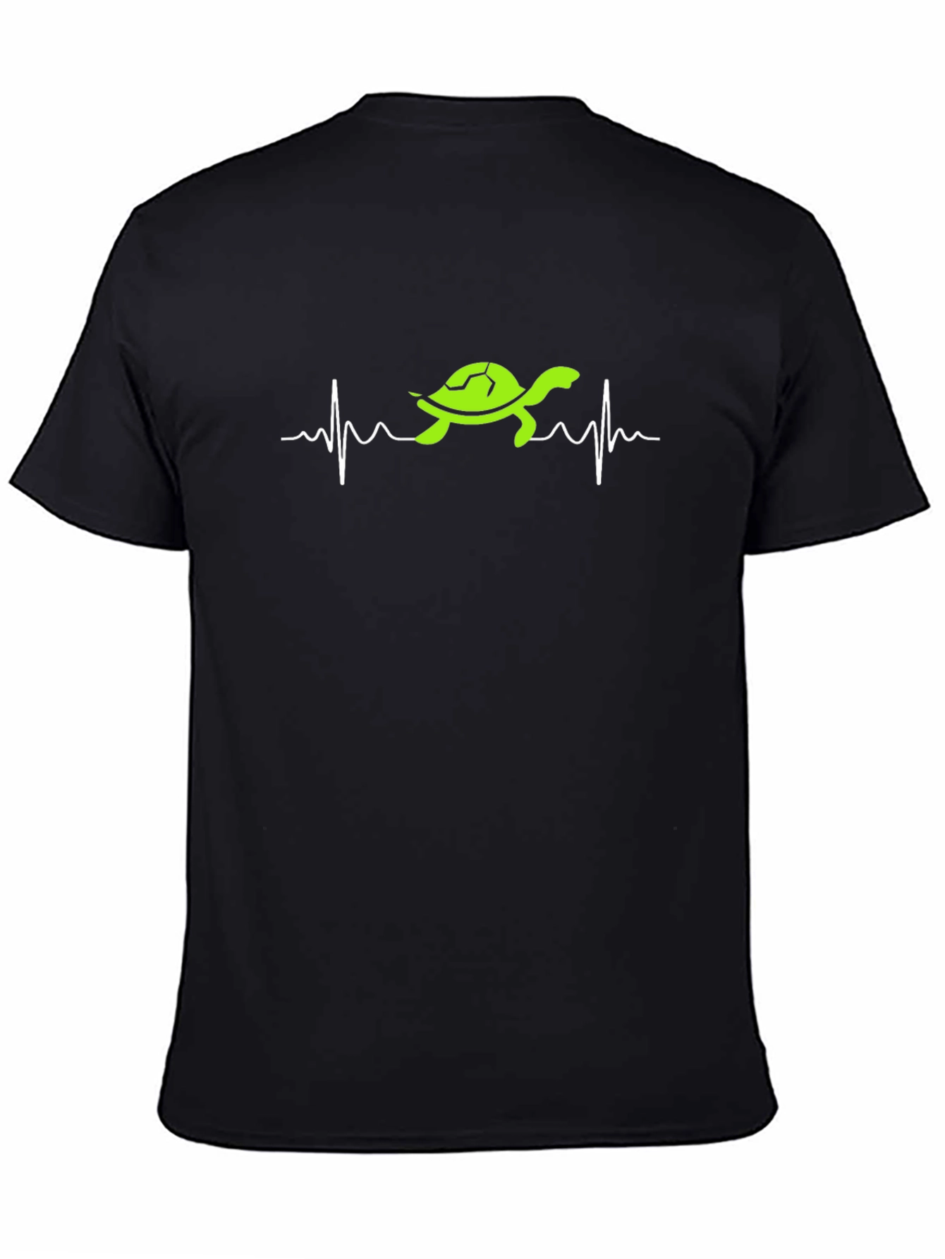 Black Turtle Heartbeat Graphic Tee - Men's Black T-Shirt view 4