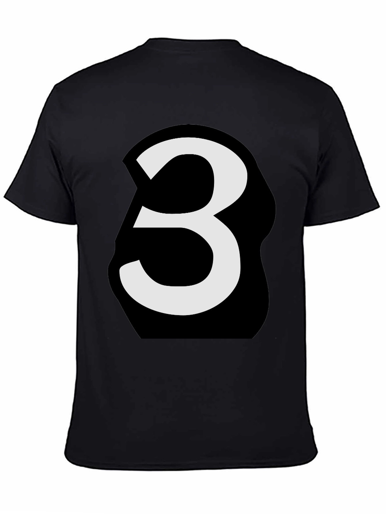 Black Bold Number 3 Graphic Tee - Black view 4