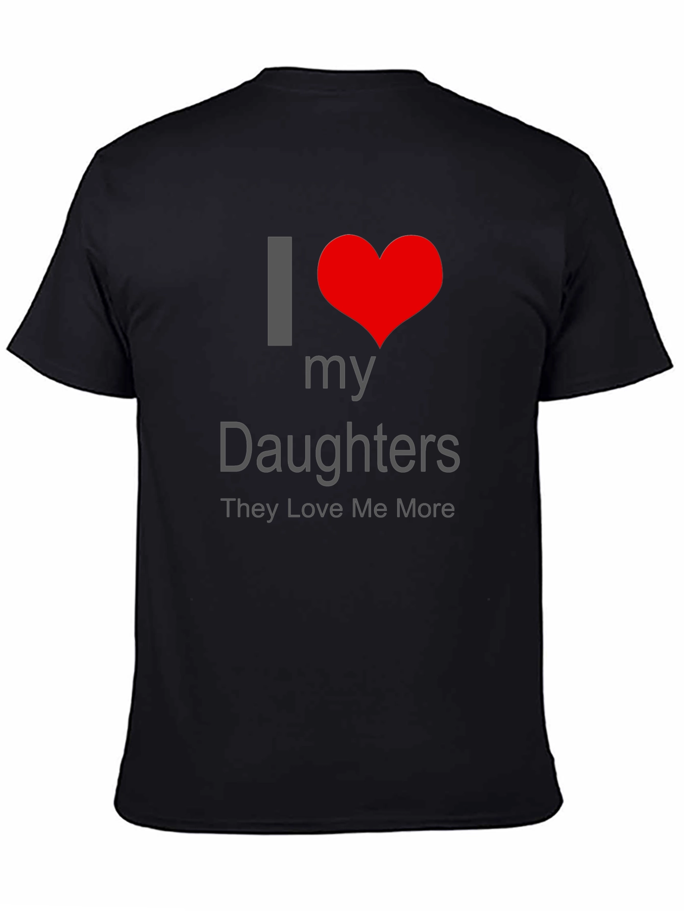 Black I Heart My Daughters Black T-Shirt view 4