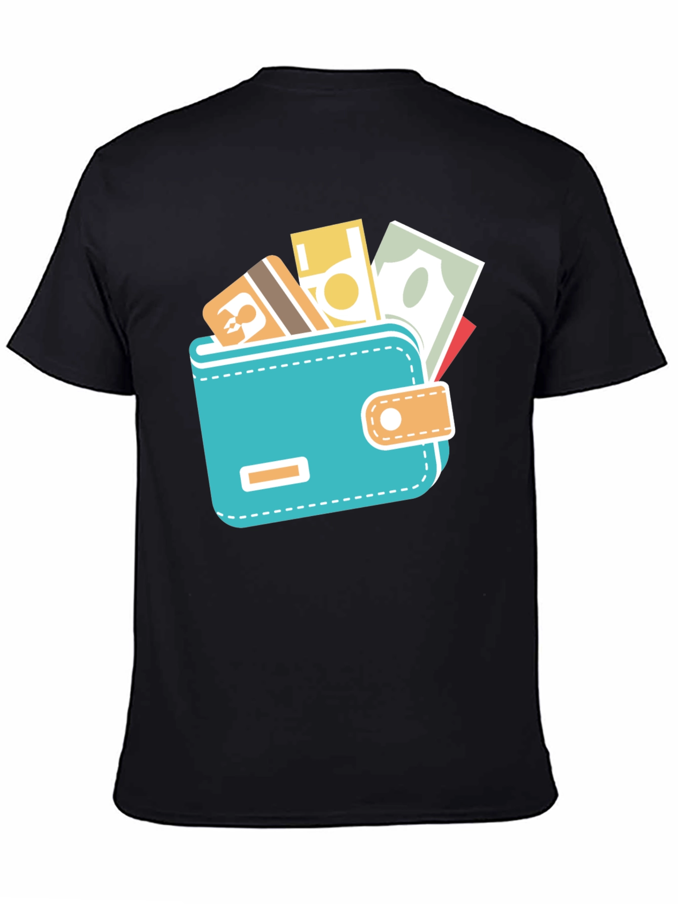 Black Wallet Graphic Black Tee view 4