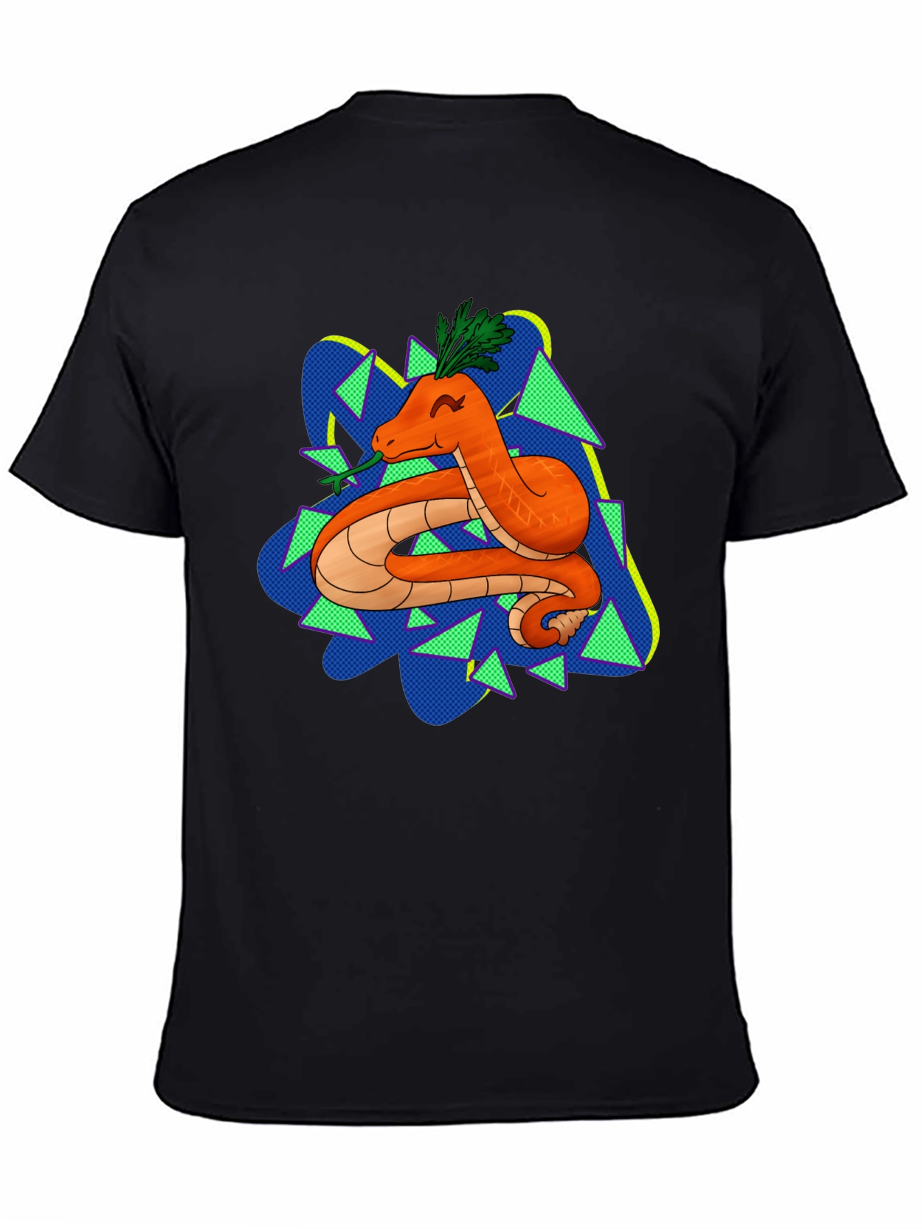 Black Carrot Snake Graphic T-Shirt - Quirky & Fun Design view 4