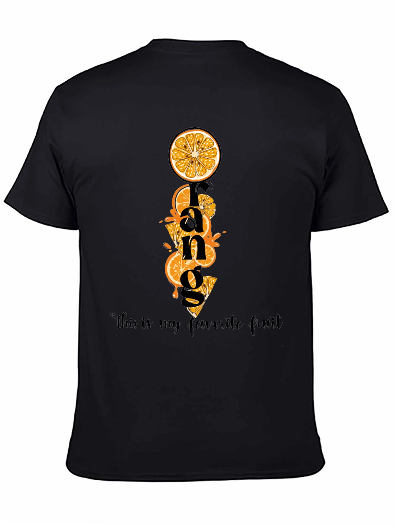 Black Orange Fruit Graphic T-Shirt - Fun & Stylish Cotton Tee view 4