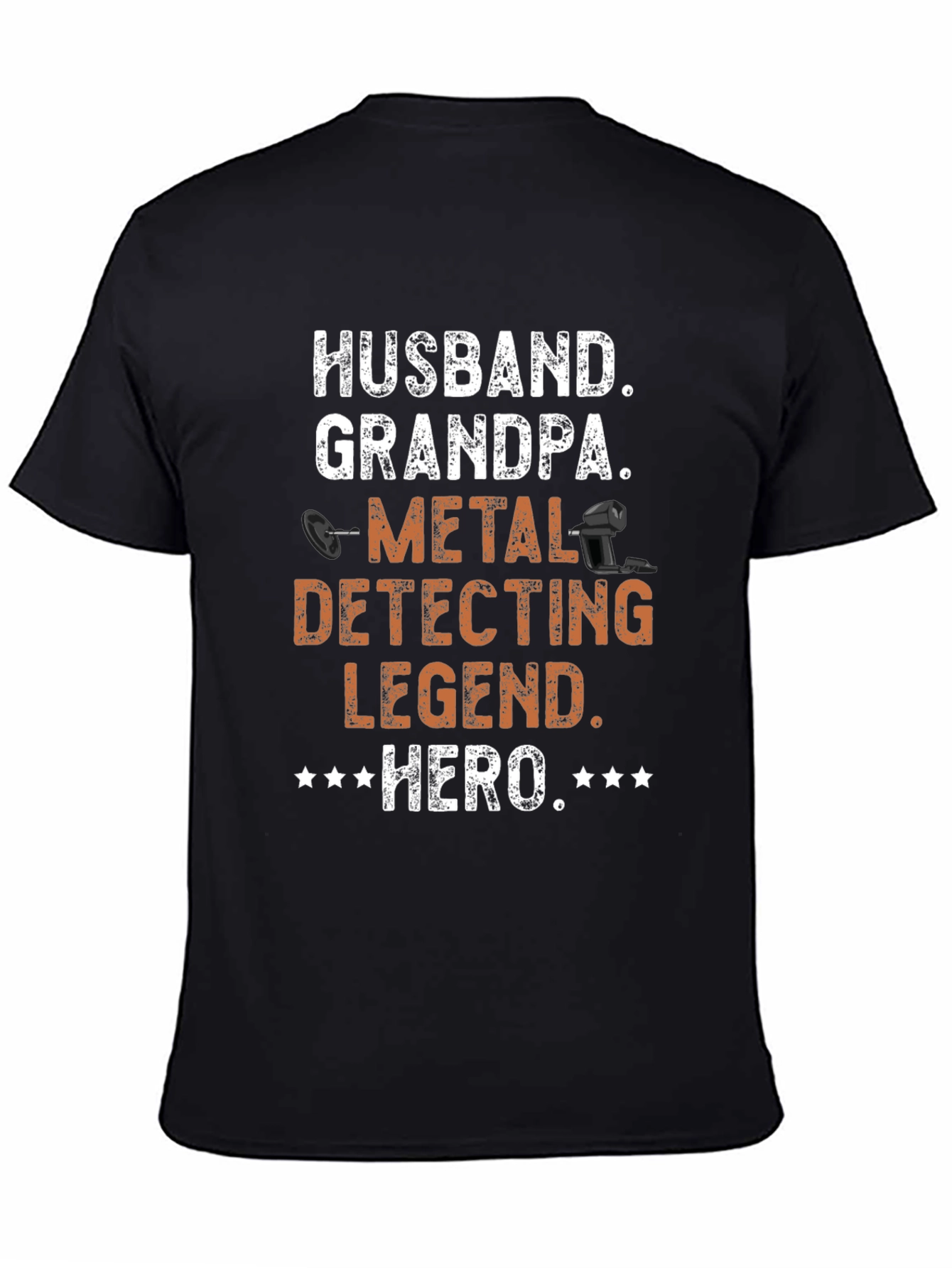 Black Husband Grandpa Metal Detecting Legend Hero T-Shirt view 4