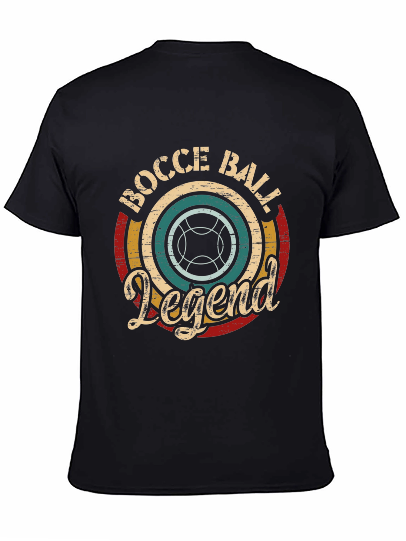 Black Bocce Ball Legend T-Shirt - Vintage Style view 4