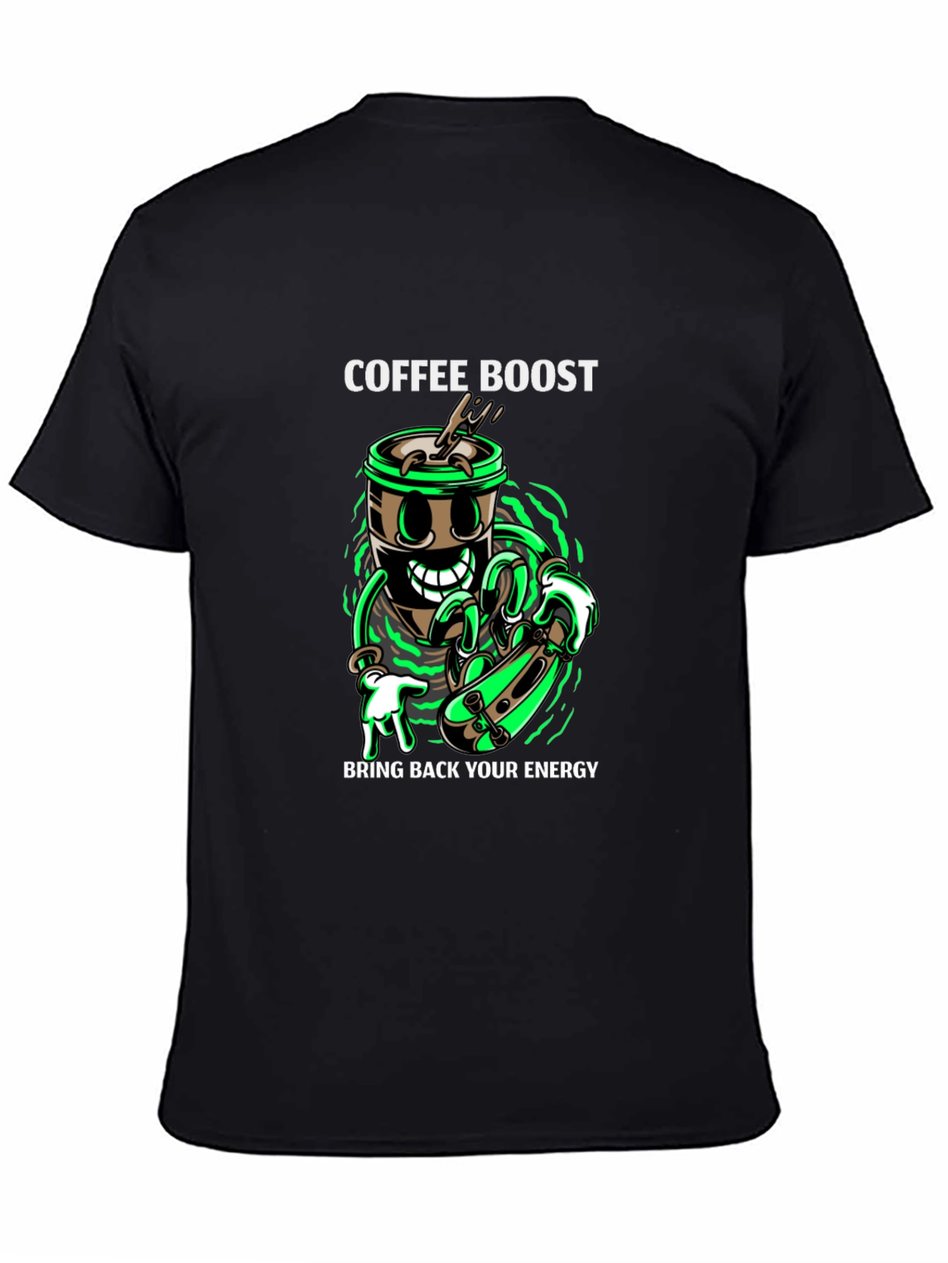 Black Coffee Boost Graphic T-Shirt - Energy Recharge view 4