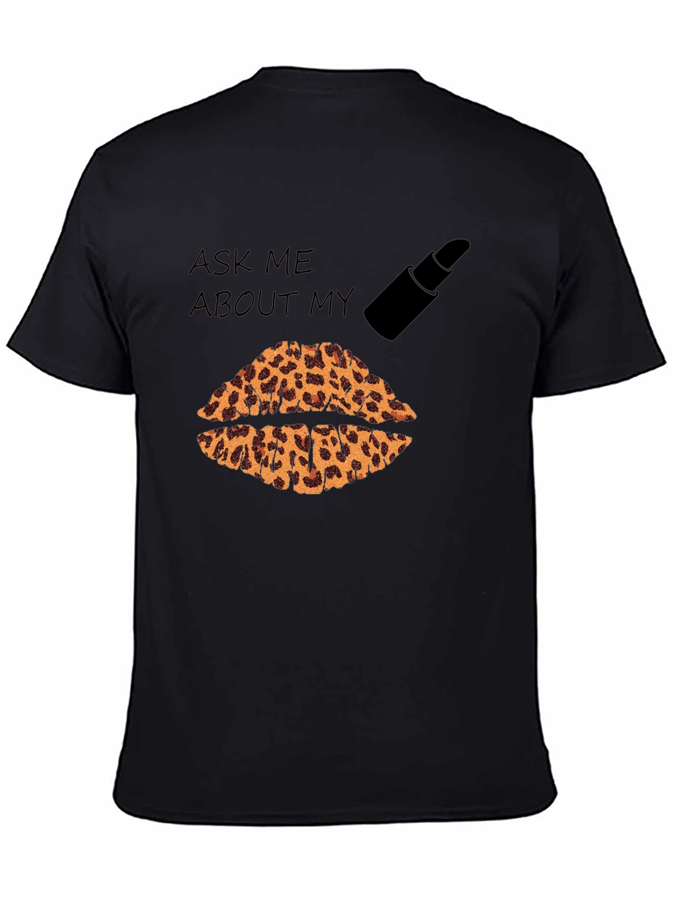 Black Leopard Lips Graphic T-Shirt view 4