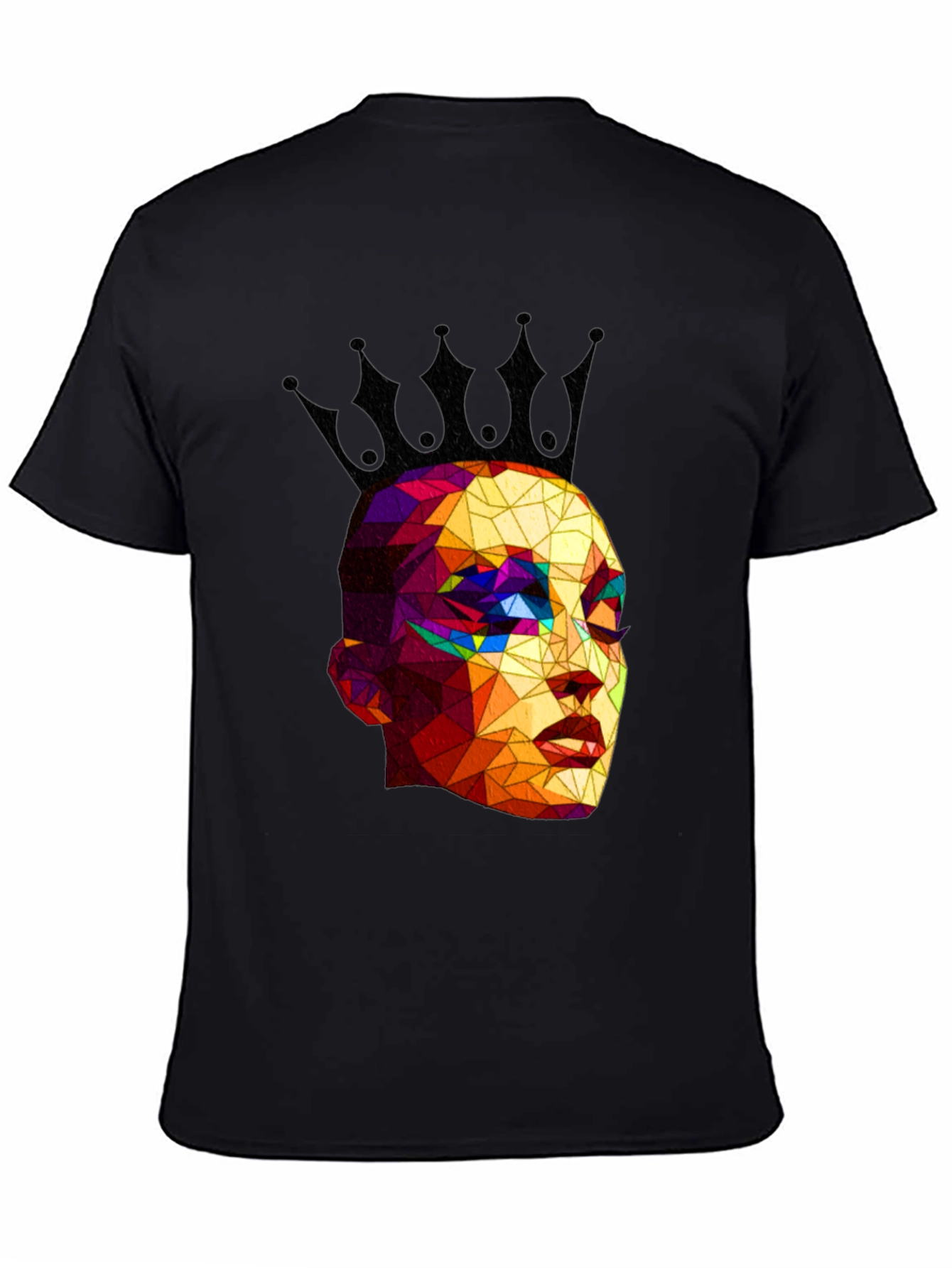 Black Geometric Queen Black T-Shirt view 4