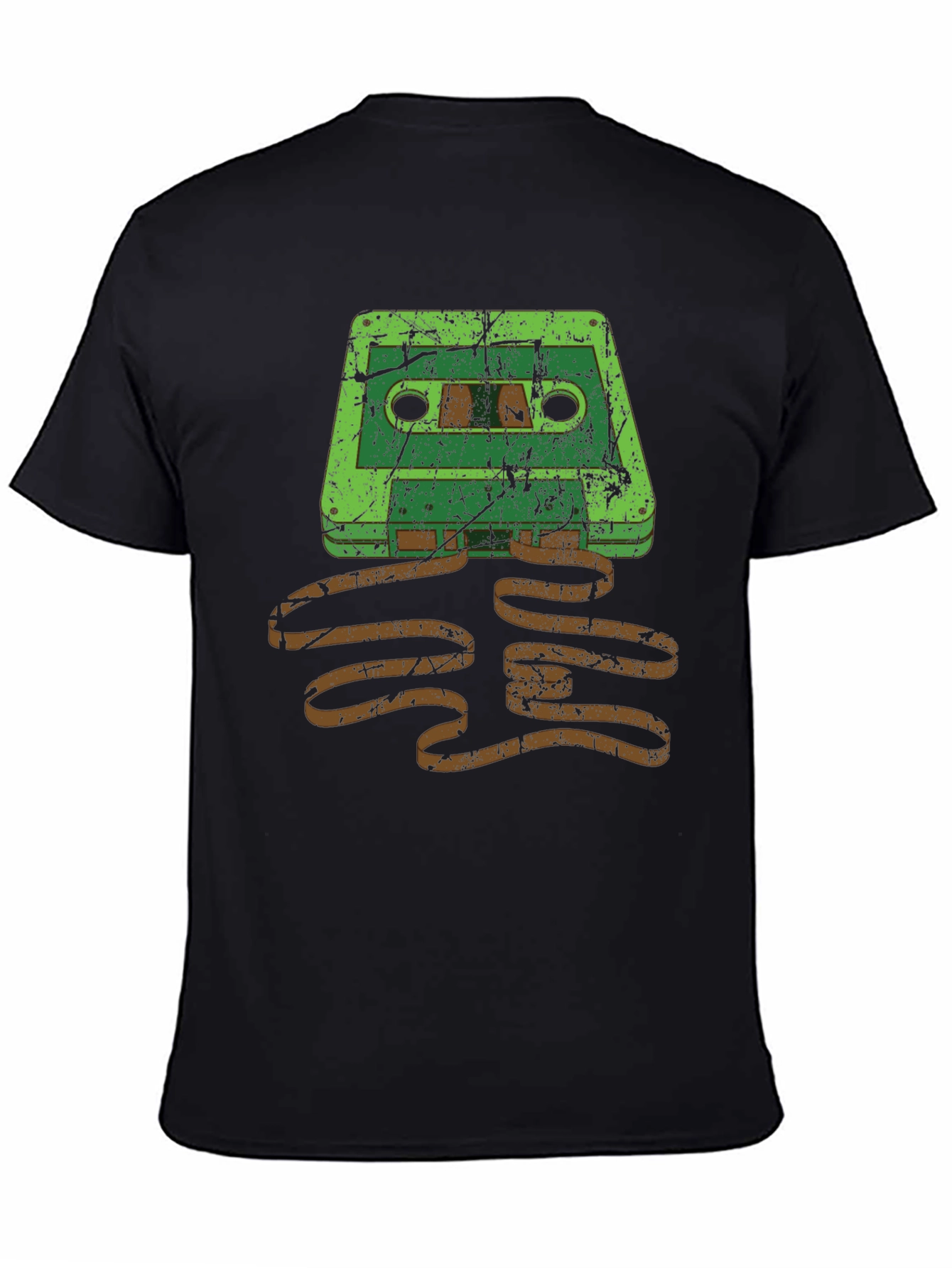 Black Retro Cassette Tape Graphic T-Shirt view 4