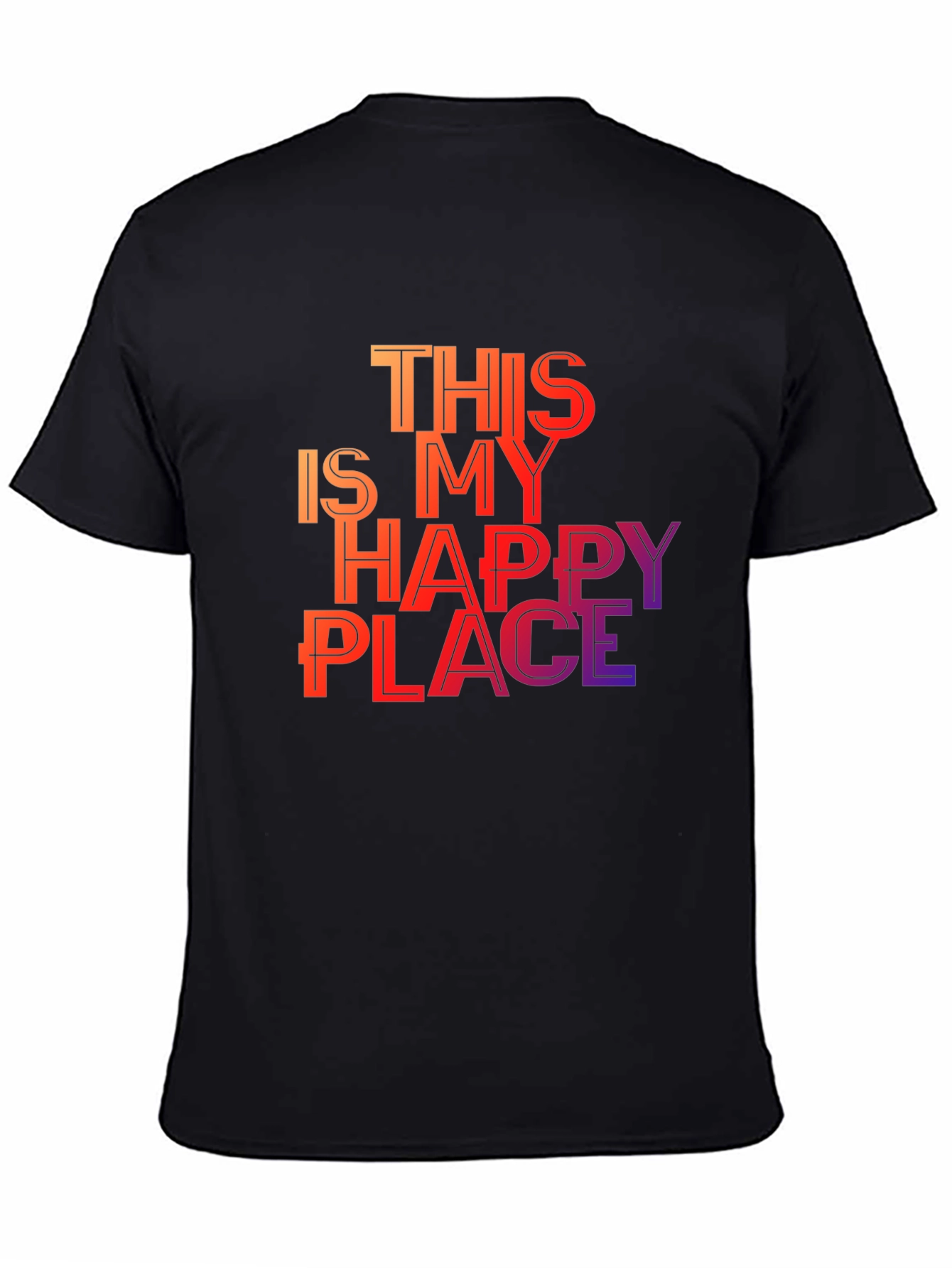 Black Happy Place Graphic T-Shirt - Unisex view 4