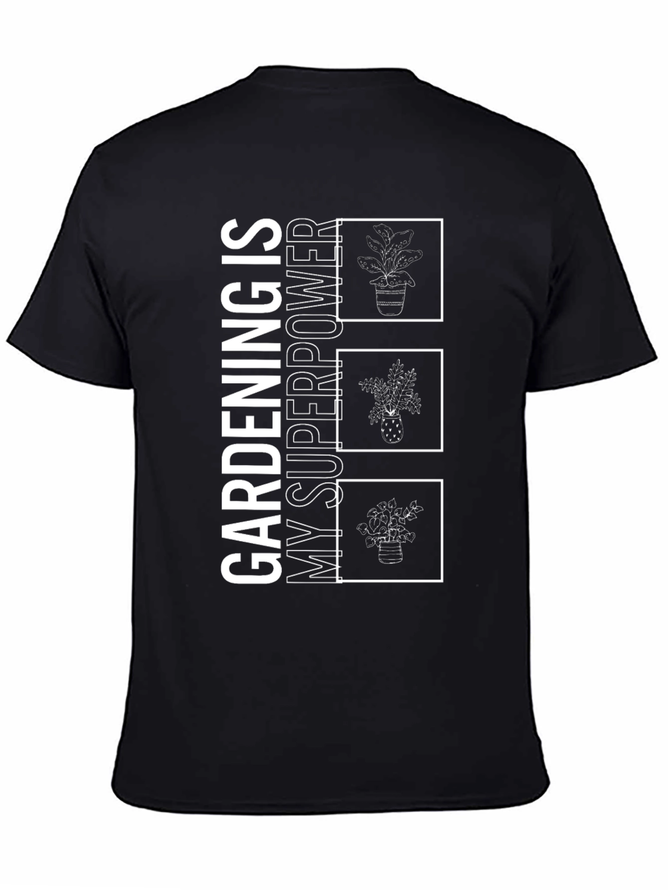 Black Gardening is My Superpower T-Shirt view 4
