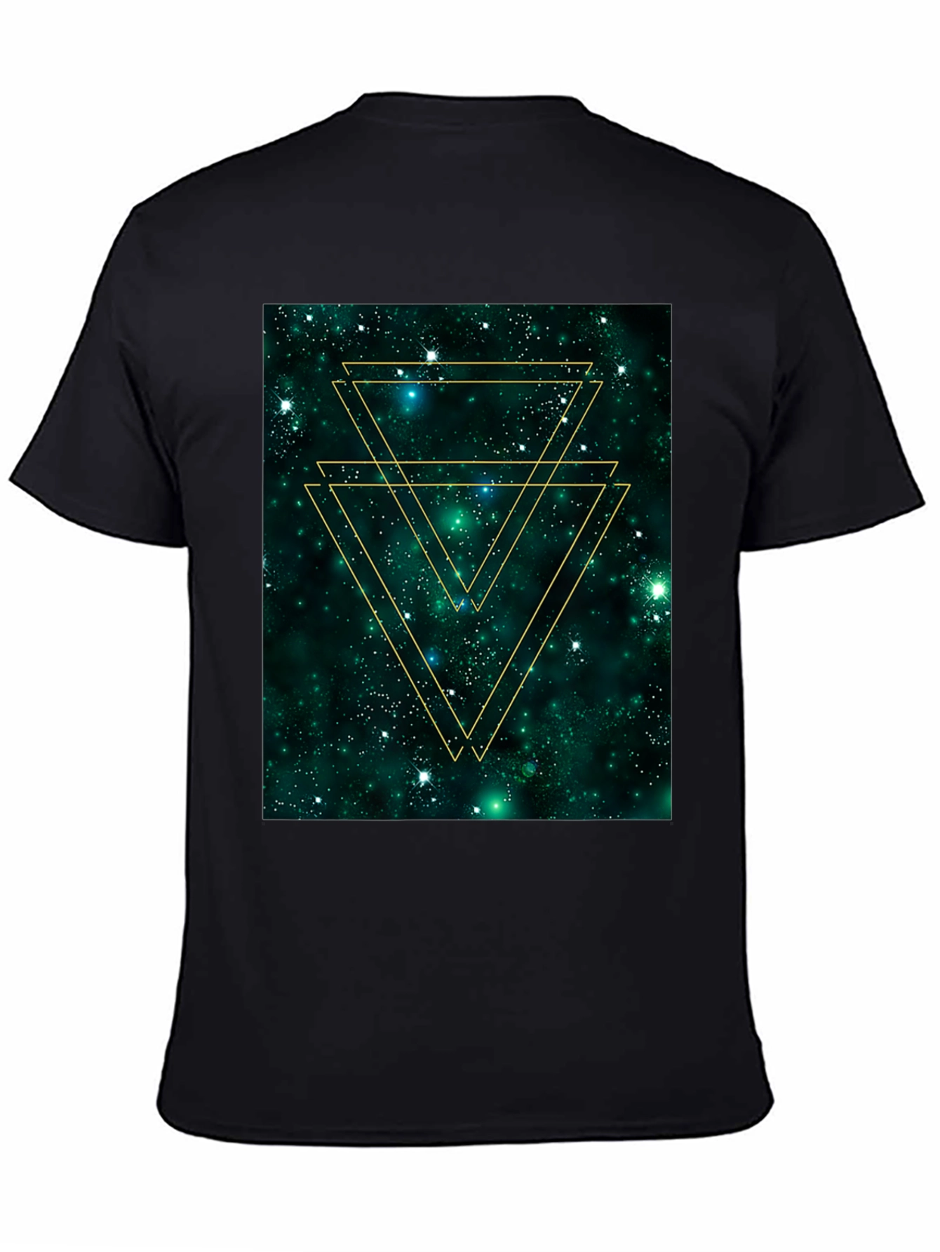 Black Geometric Galaxy Tee - Trendy Graphic Print Shirt view 4