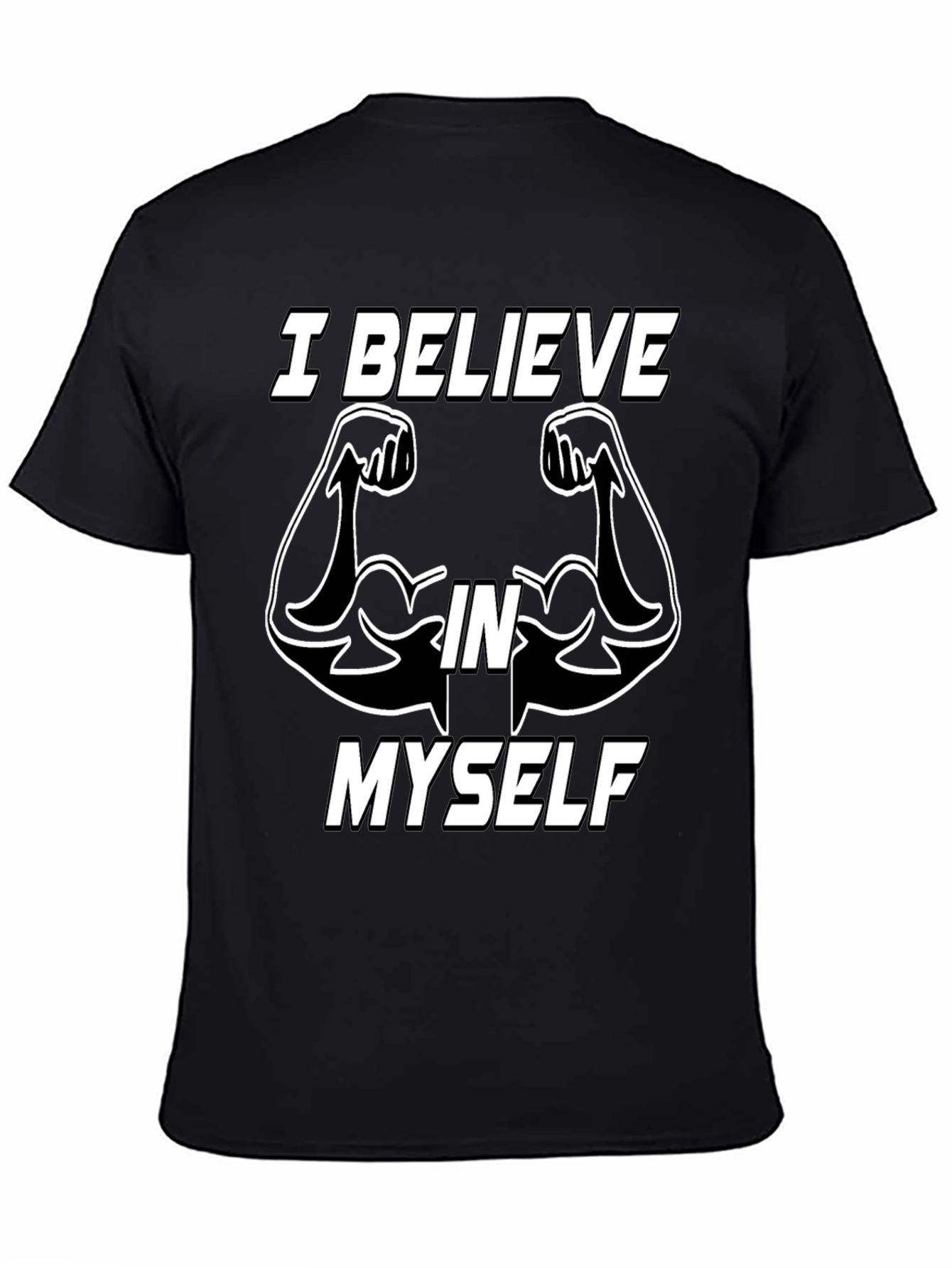 Black Believe In Myself Graphic Tee - Black view 4