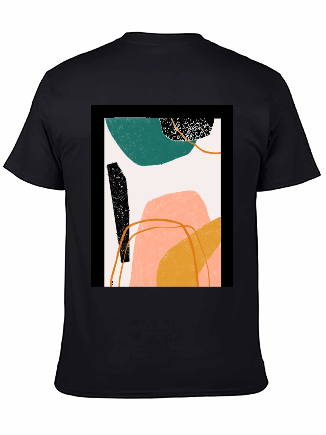 Black Abstract Art Graphic Tee - Modern Minimalist Design view 4