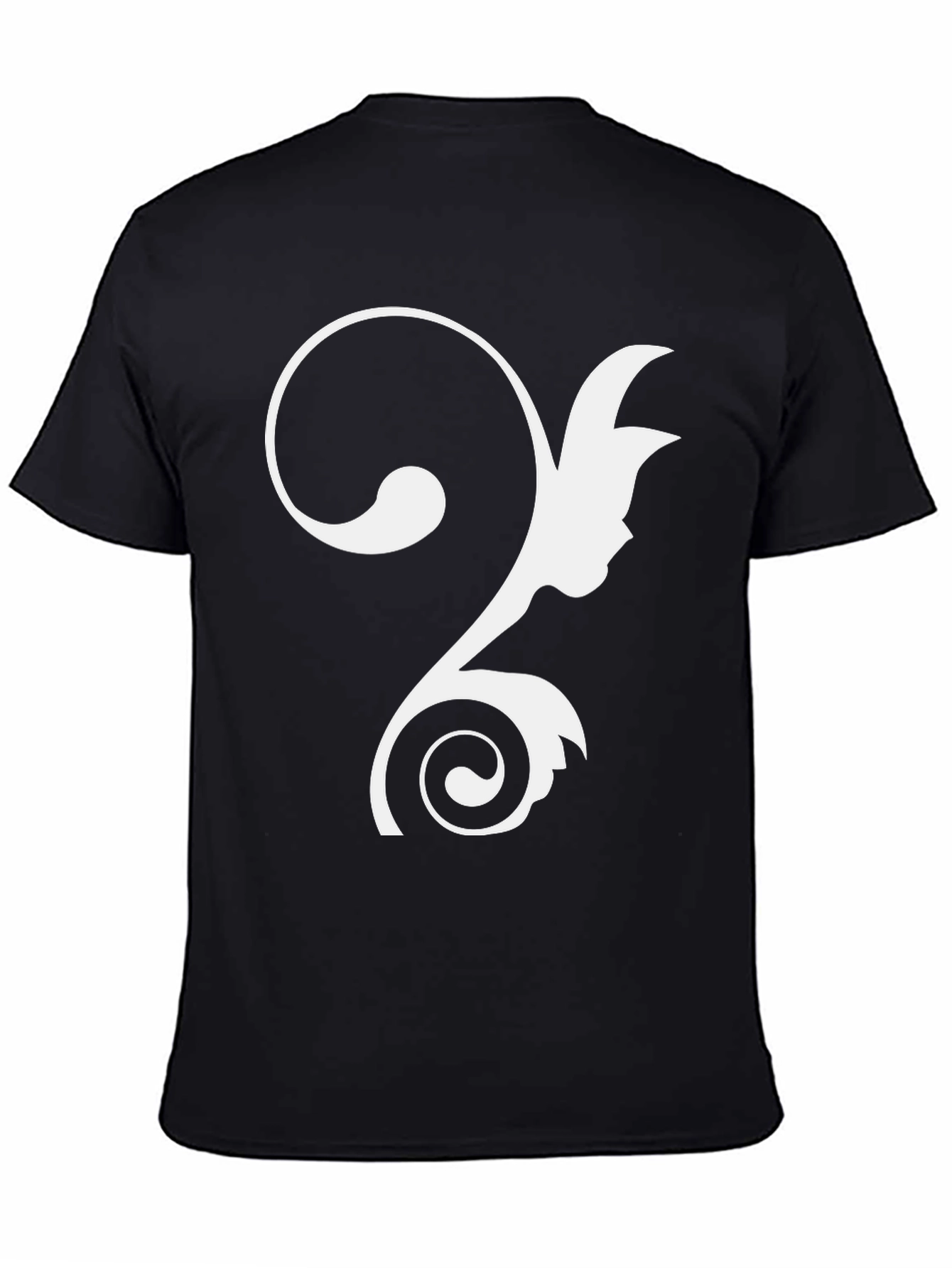 Elegant Scrollwork Graphic Tee - Stylish Black Cotton Blend Shirt - 4