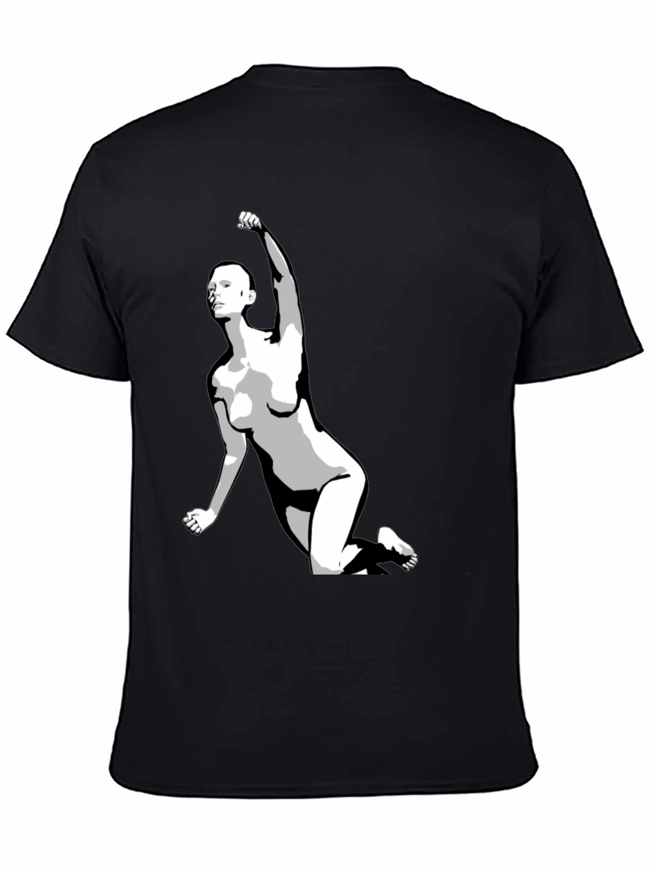 Black Bold Graphic Tee - Empowered Figure Design view 4