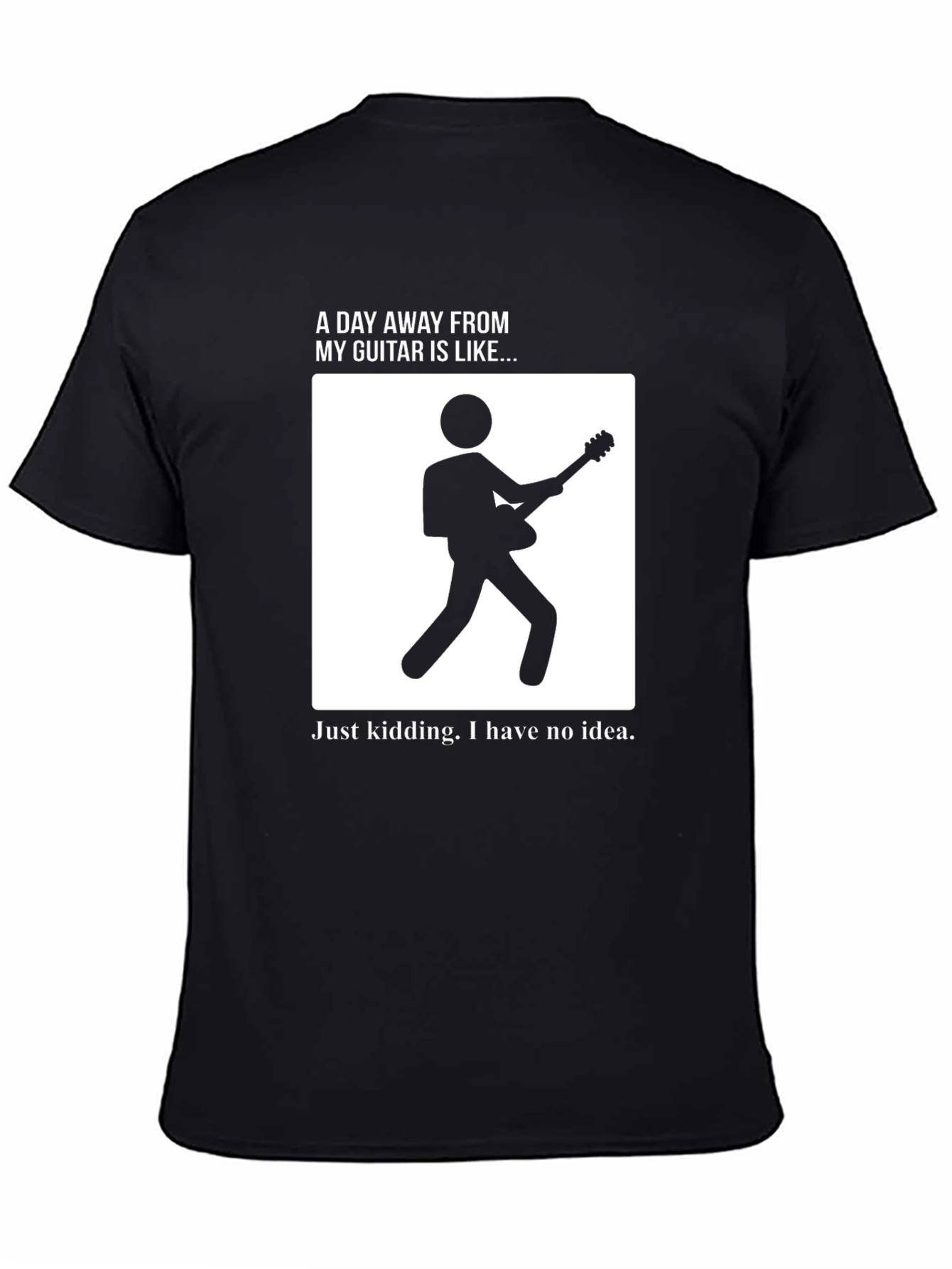Black Guitar Lover's Tee - Funny Graphic T-Shirt view 4