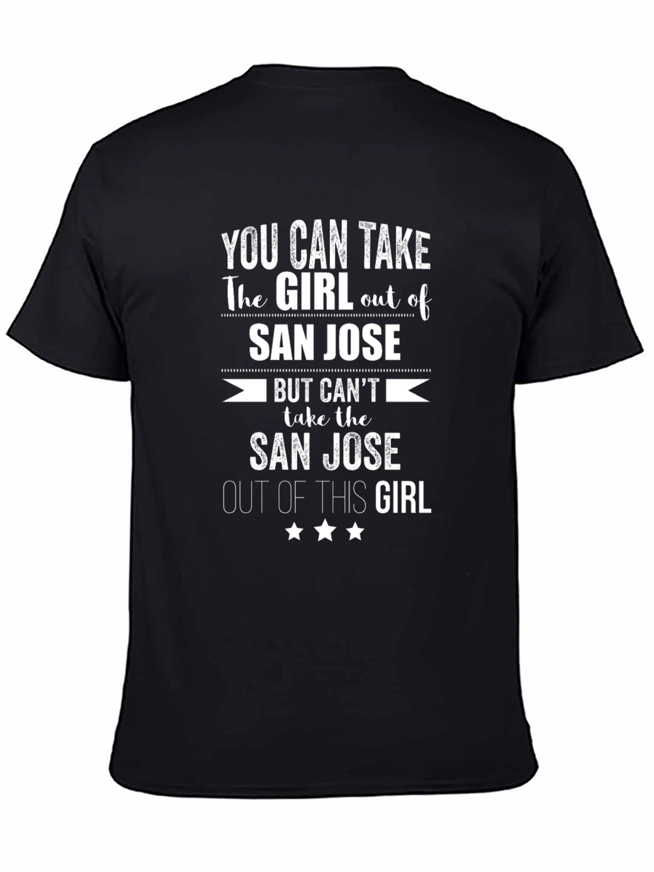 Black San Jose Girl T-Shirt - City Pride Apparel view 4