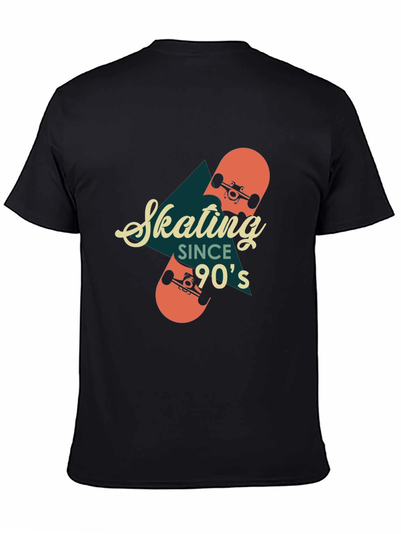 Black Skating Since 90's Retro Graphic T-Shirt view 4