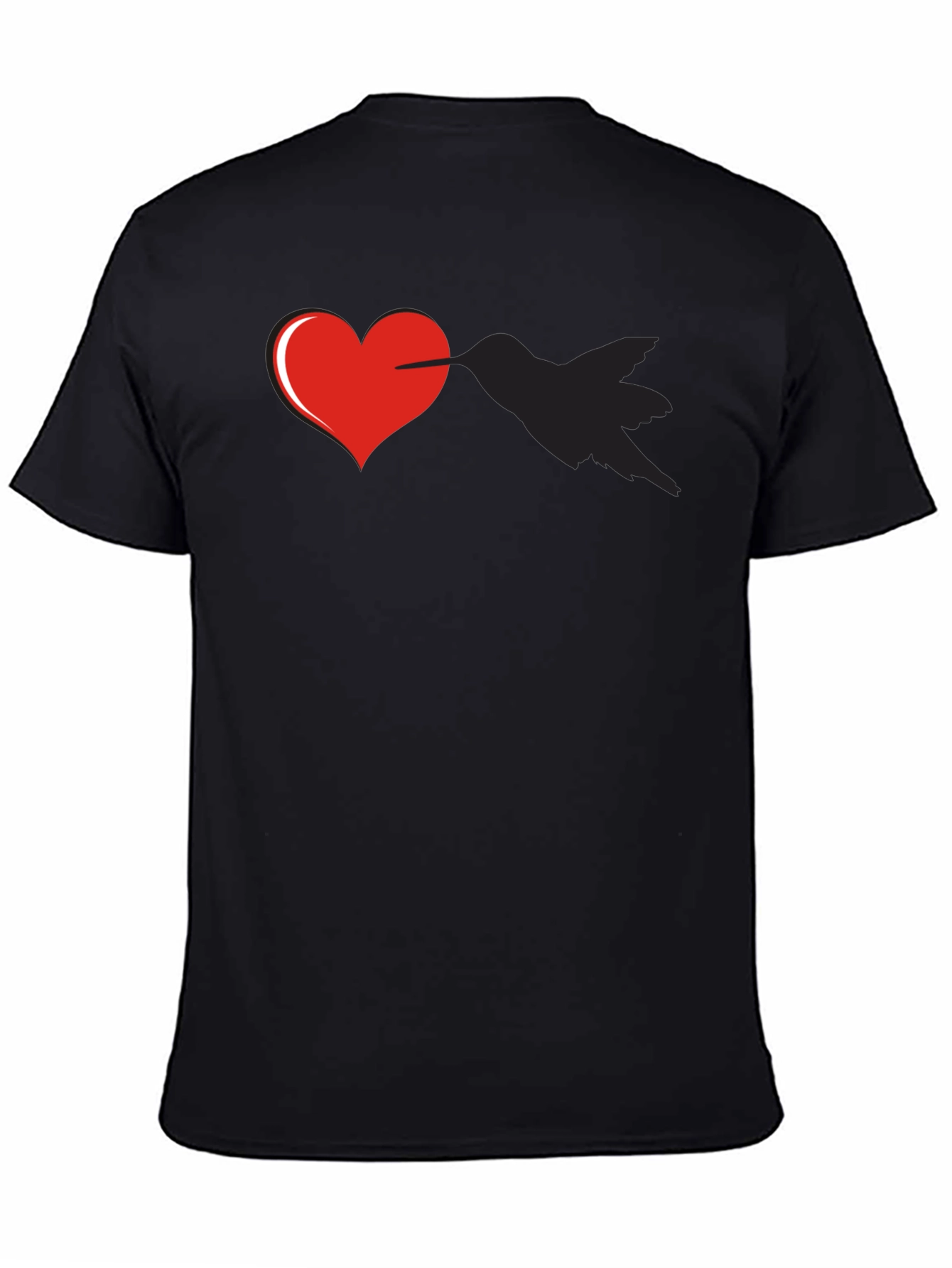 Black Heart Pierced By Hummingbird Graphic Tee view 4