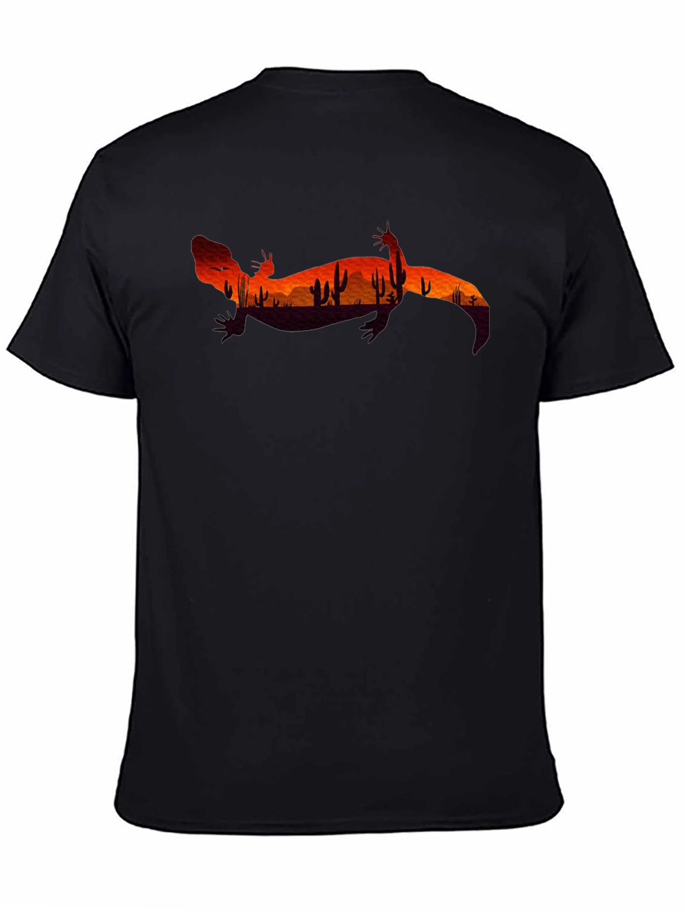 Black Desert Lizard Graphic Tee - Black view 4
