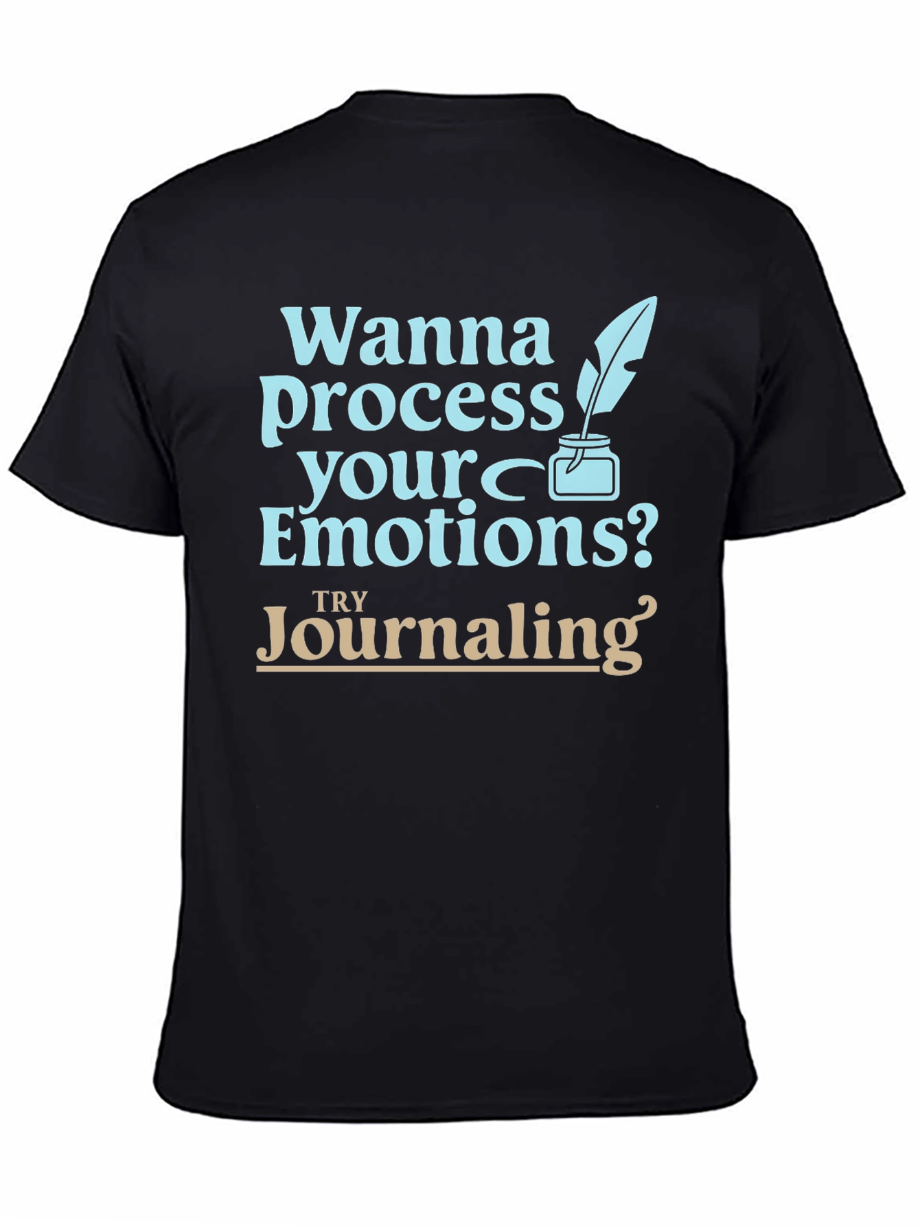 Black Process Emotions Journaling Graphic Tee view 4
