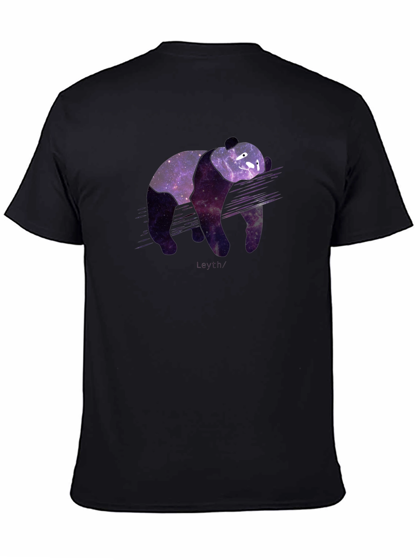 Black Galaxy Panda Graphic Tee view 4