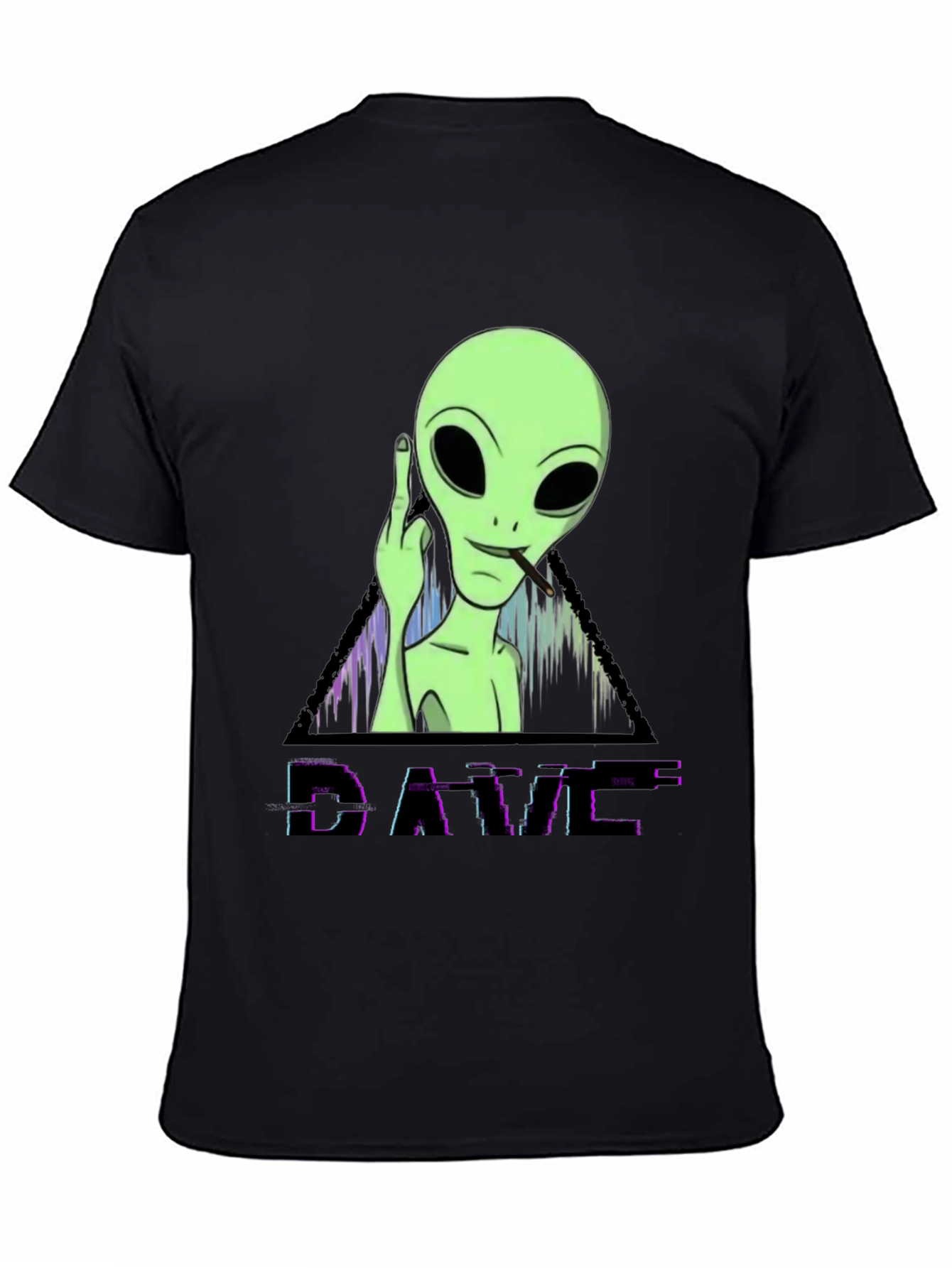 Black Cool Alien DAVE Graphic T-Shirt view 4
