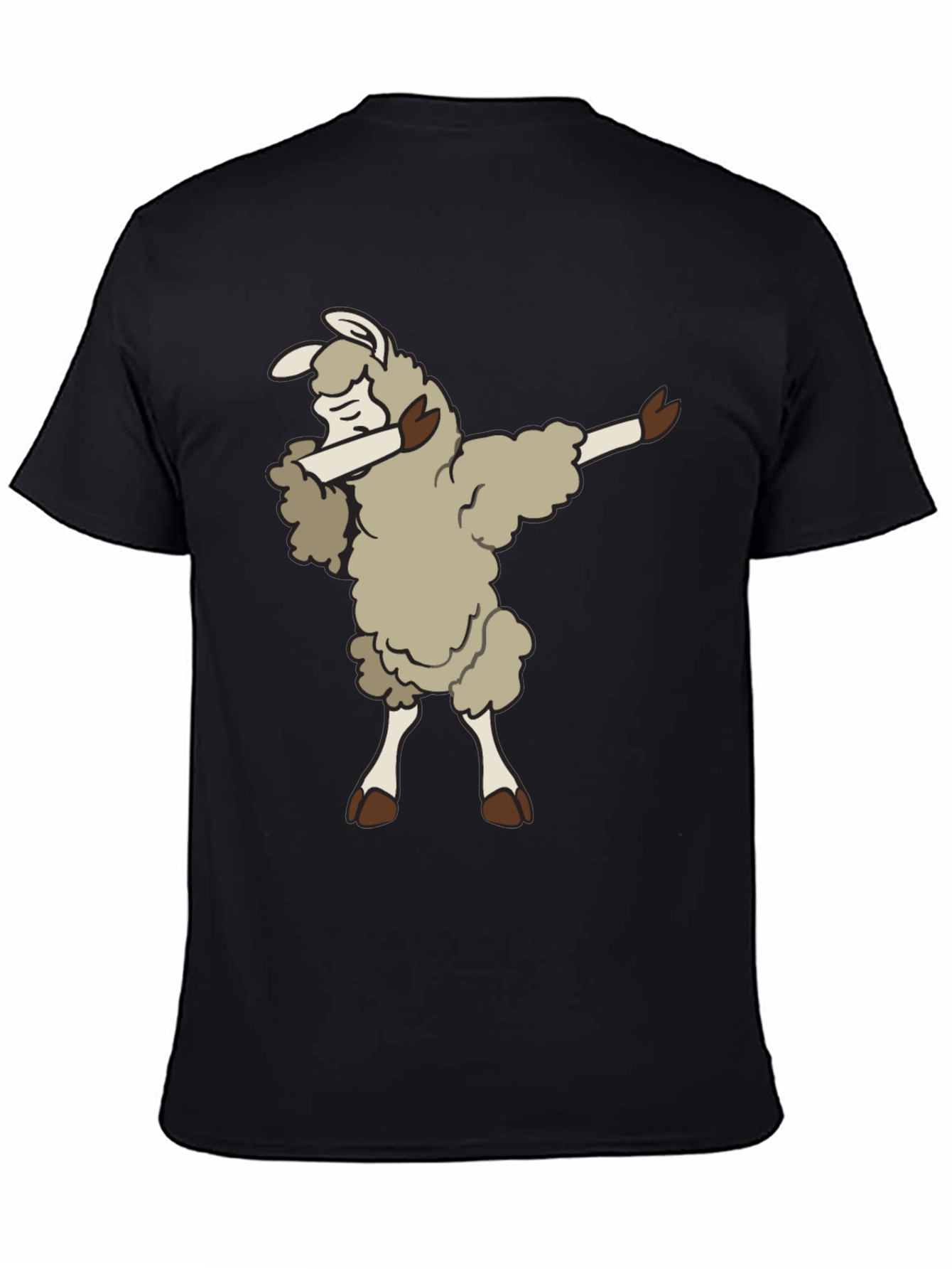 Black Dabbing Llama T-Shirt - Fun & Unique Design view 4