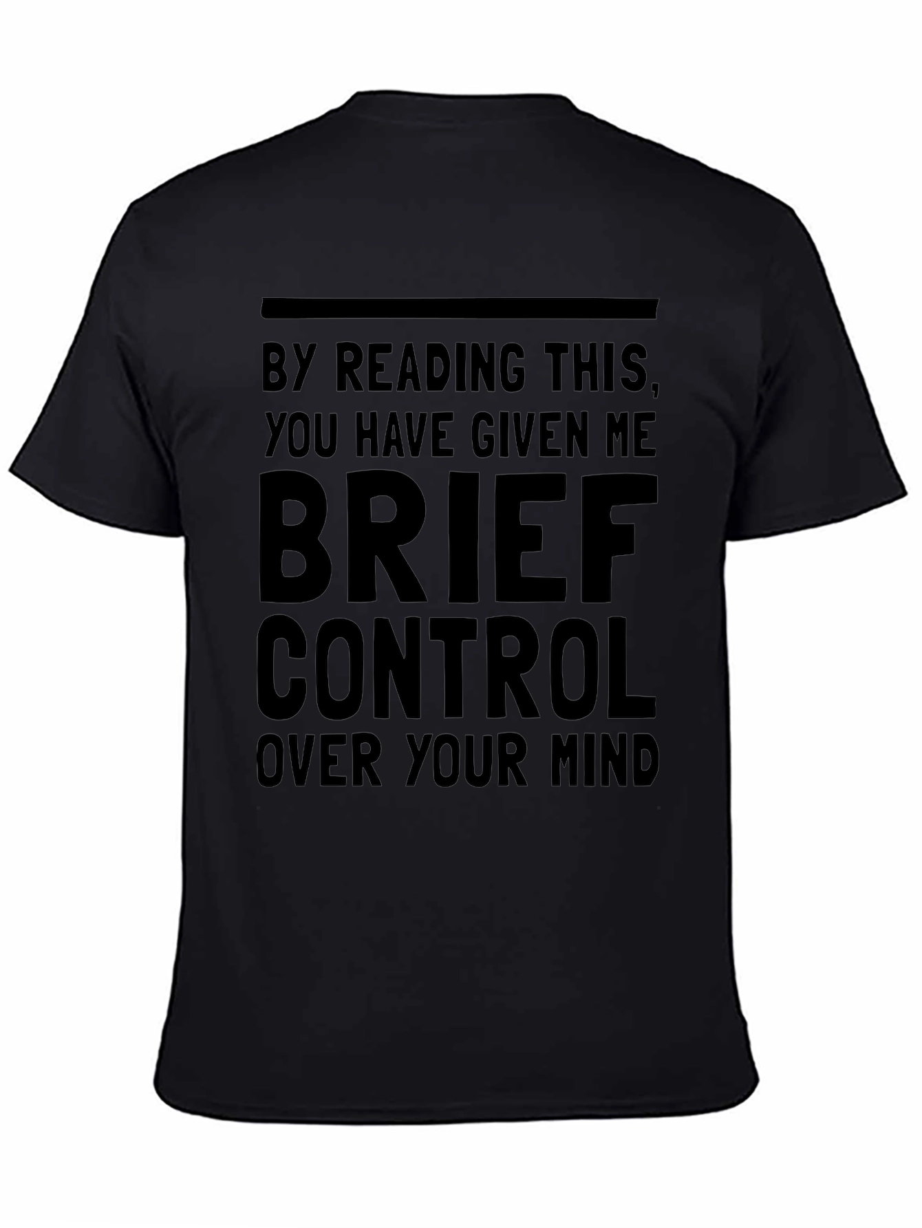 Black Mind Control Black Graphic T-Shirt view 4