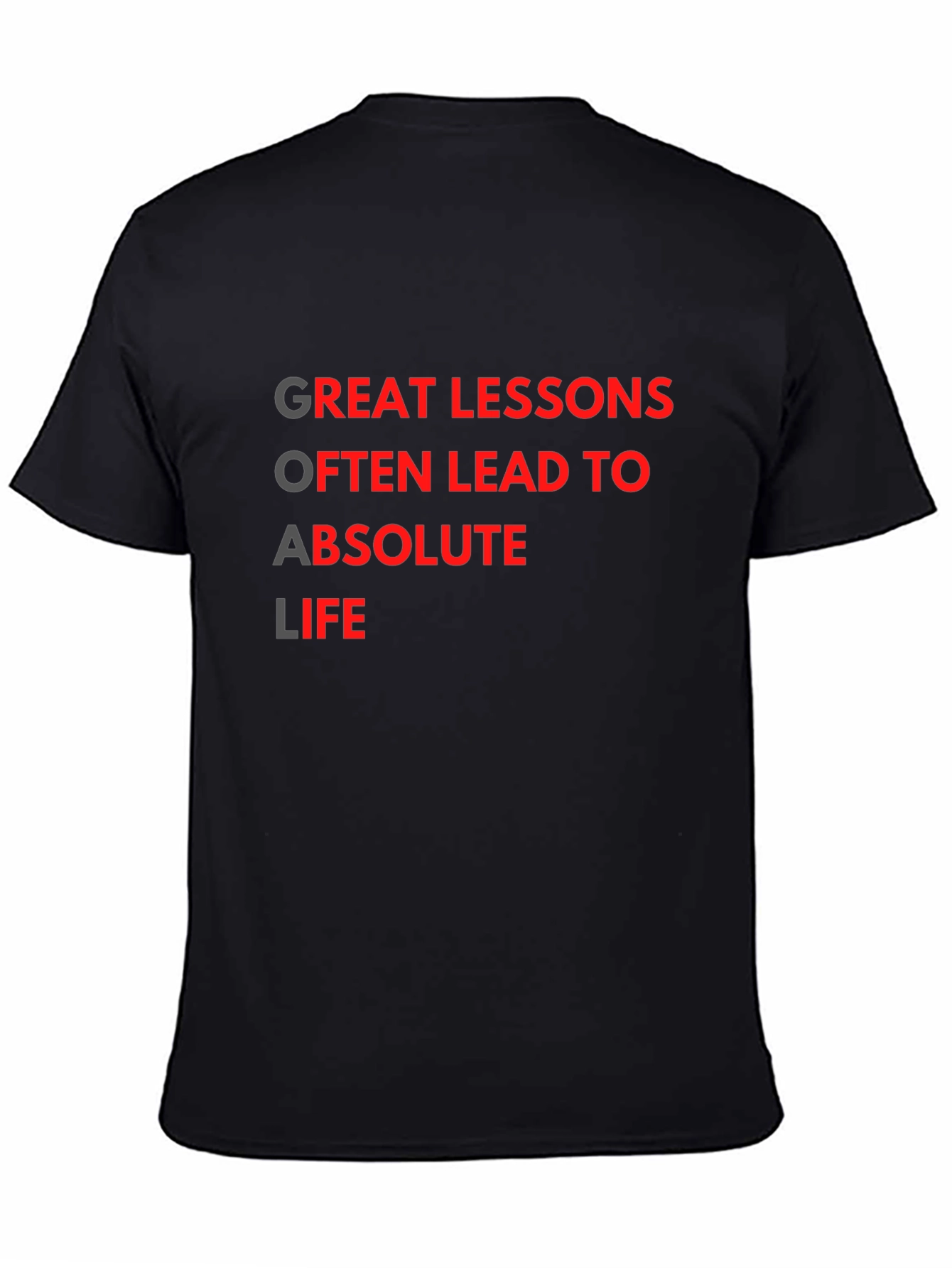 Black Motivational Goal Getter Black T-Shirt view 4
