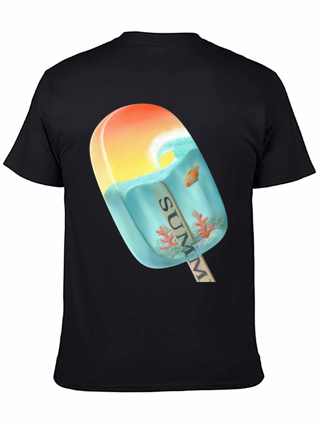 Black Summer Popsicle Graphic Tee - Beach Vibe T-Shirt view 4
