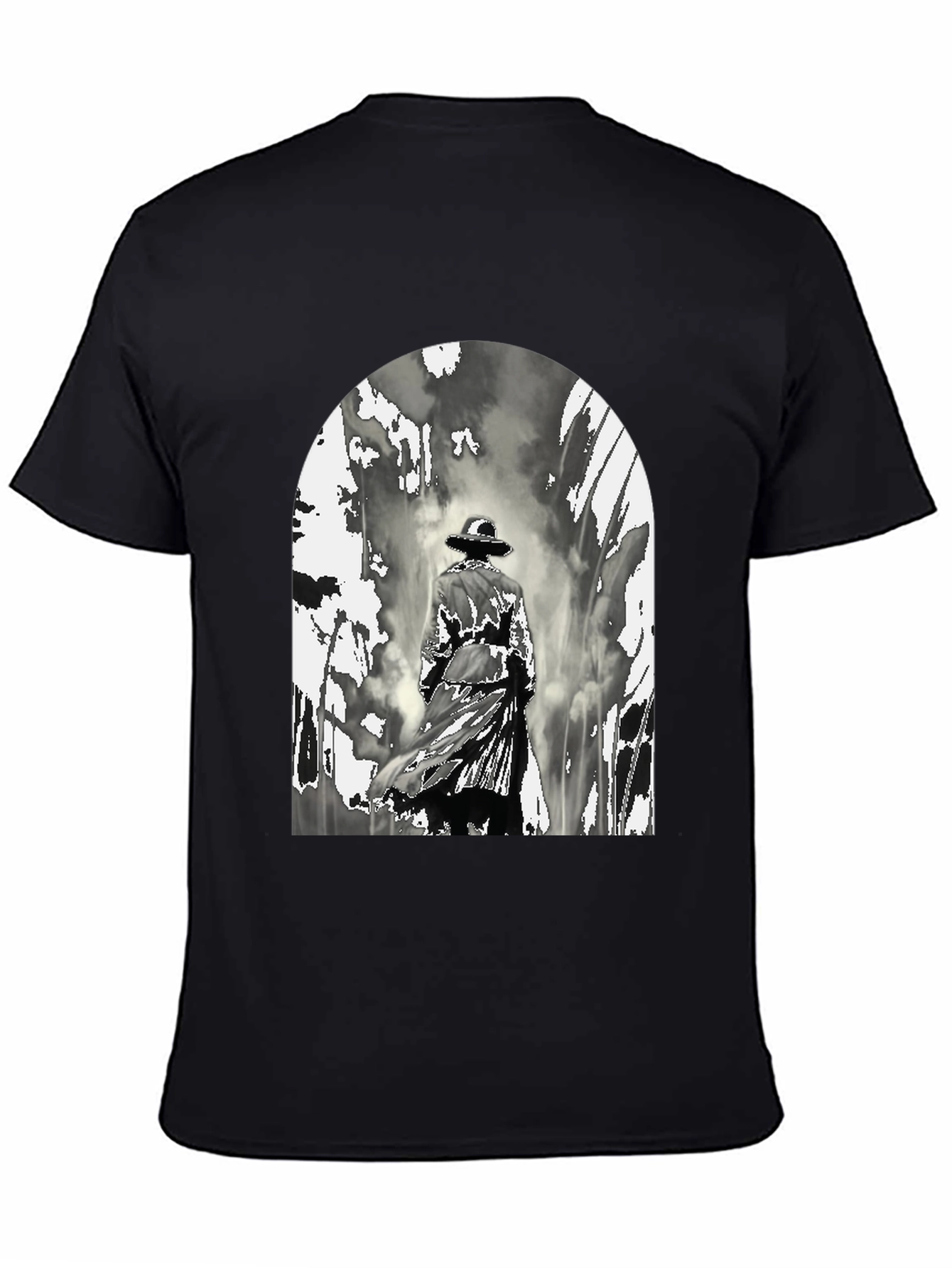 Black Noir Detective Graphic T-Shirt view 4
