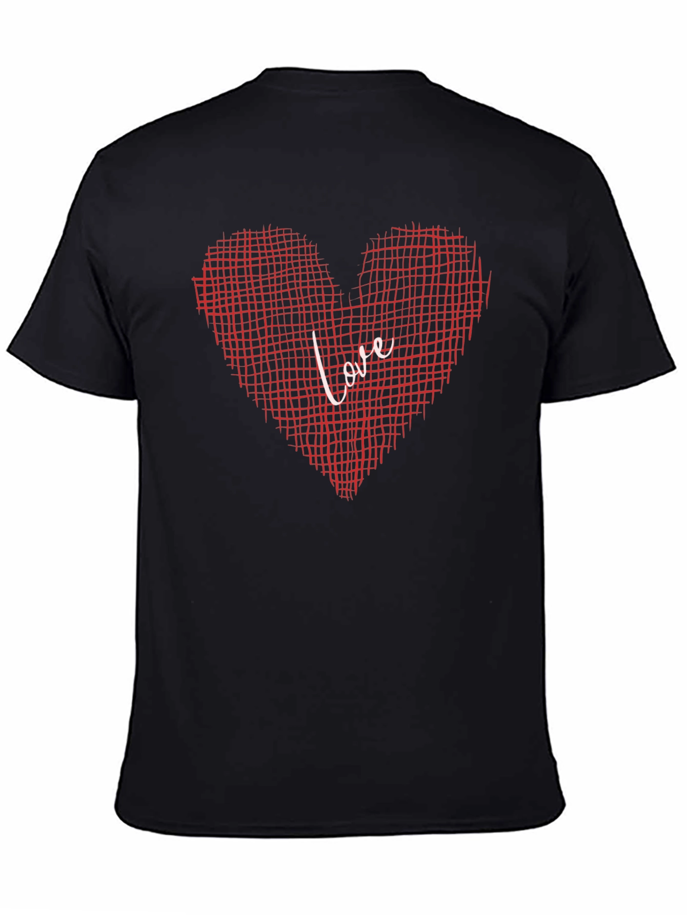 Black Love Grid Heart Graphic Tee - Black view 4
