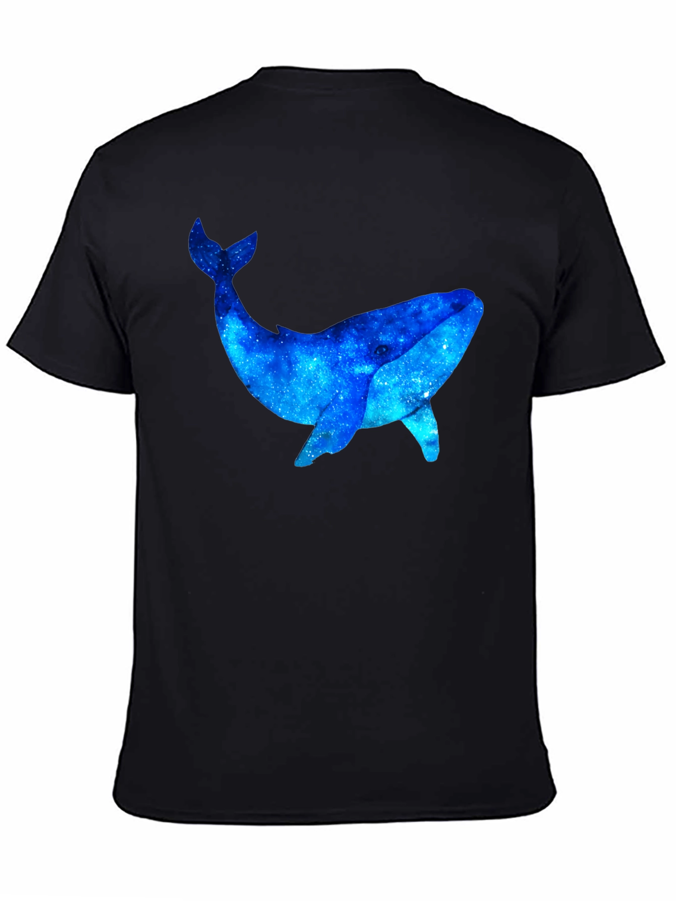 Black Cosmic Whale Graphic Black T-Shirt view 4