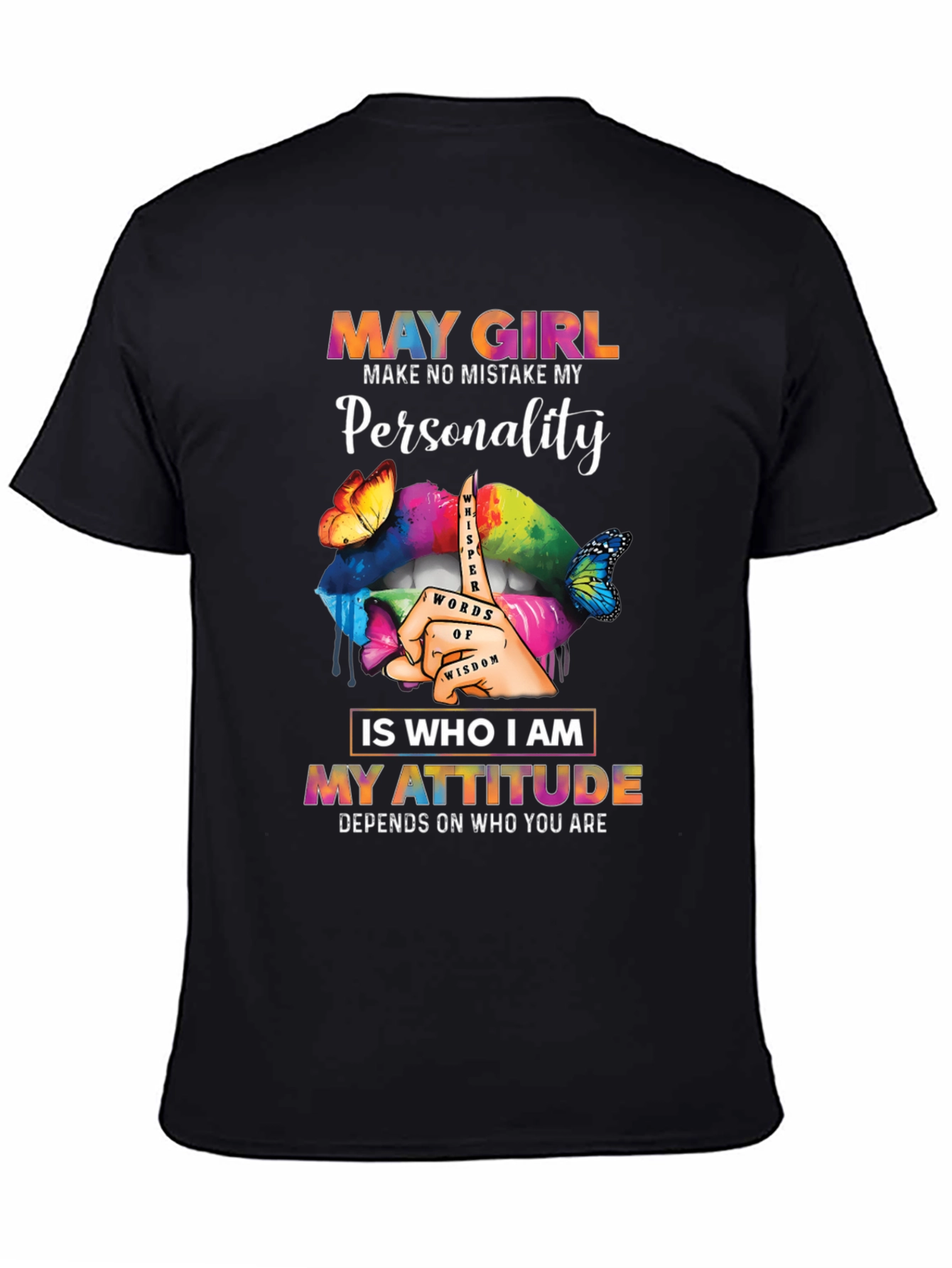 Black May Girl Personality Attitude Graphic Tee view 4