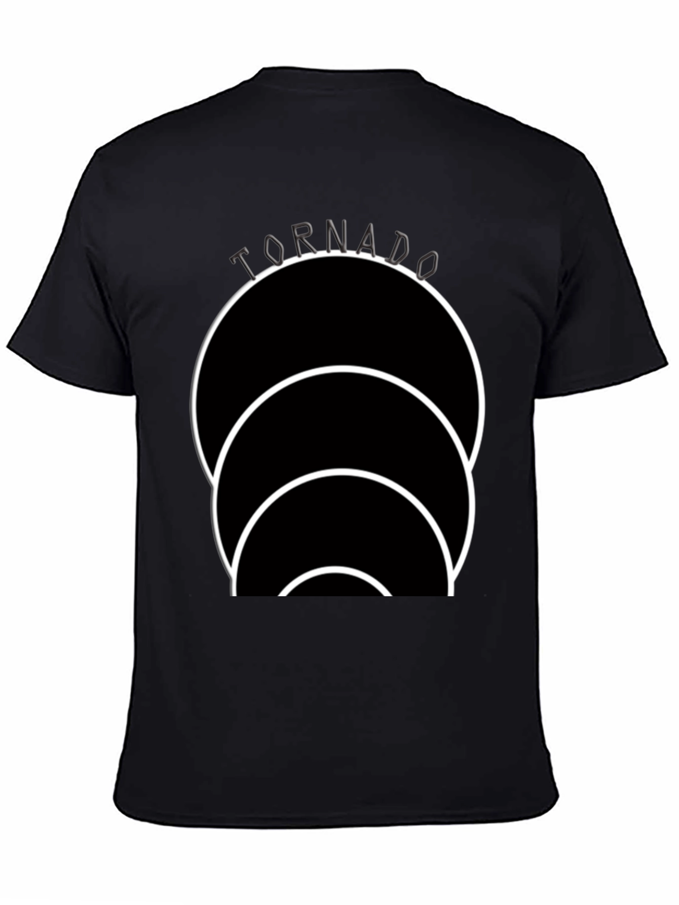 Black Tornado Circle Graphic Black T-Shirt view 4