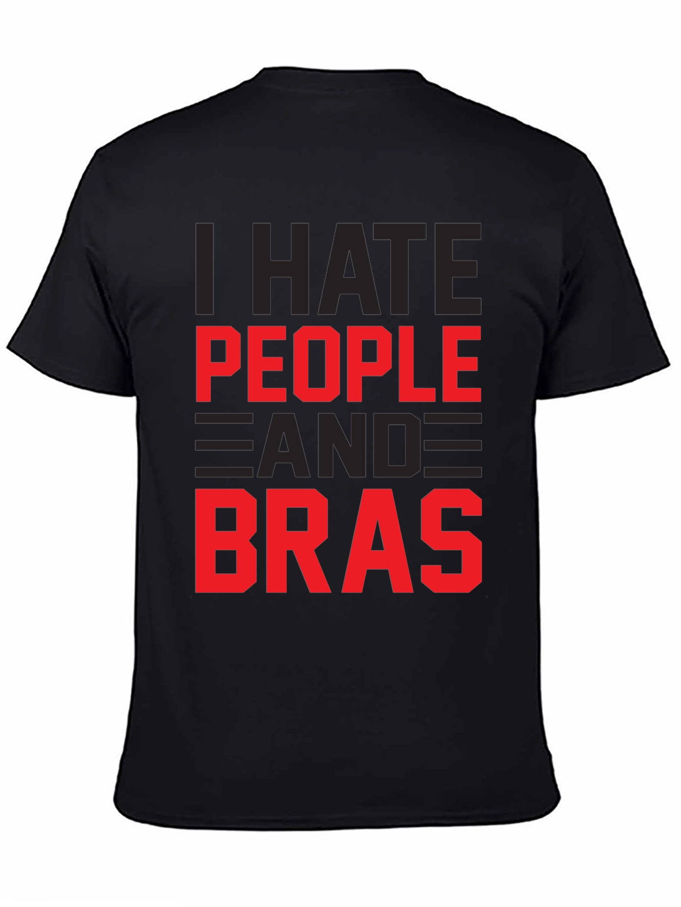 Black I Hate People & Bras Graphic T-Shirt view 4