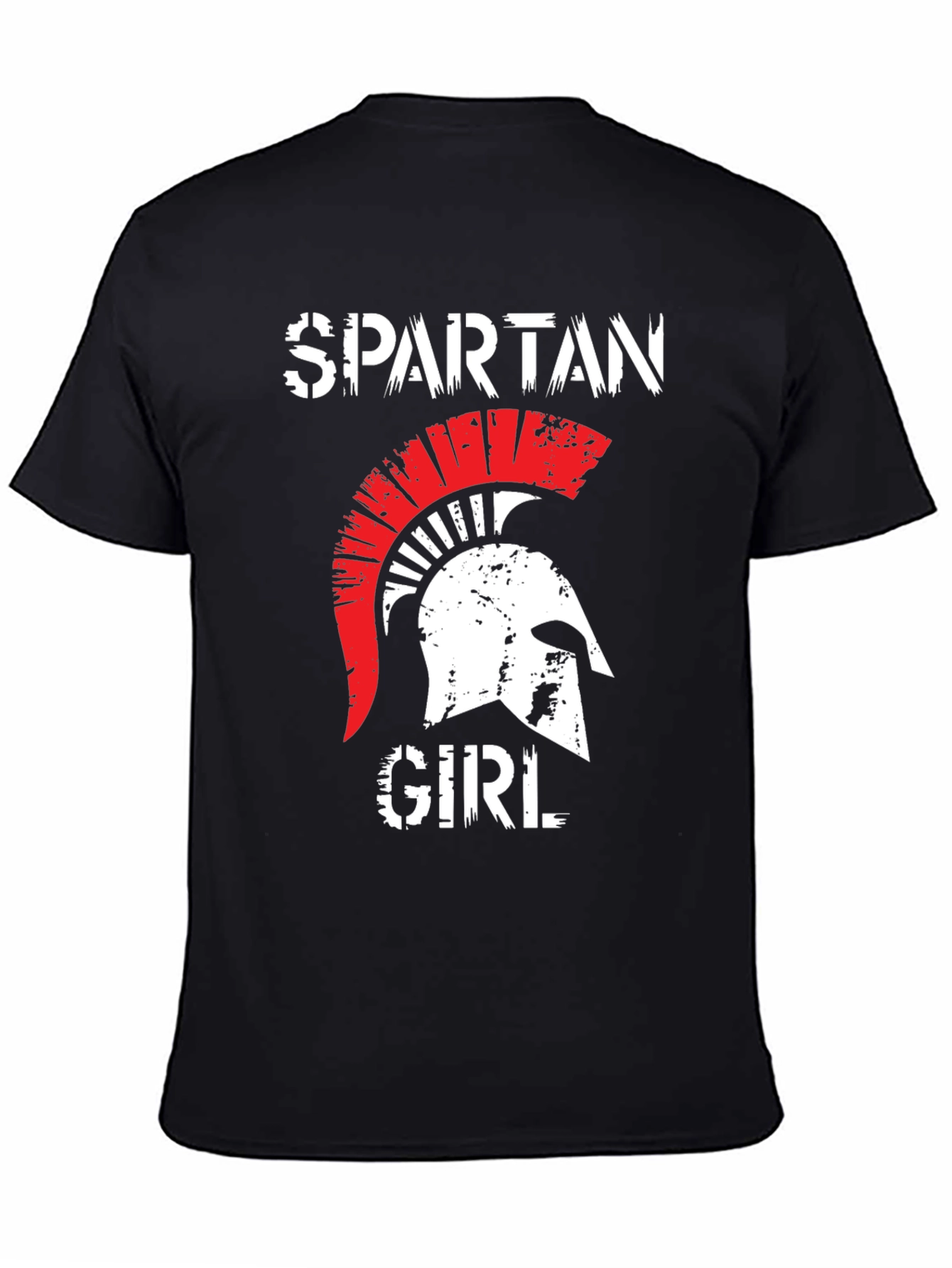 Black Spartan Girl Graphic T-Shirt view 4