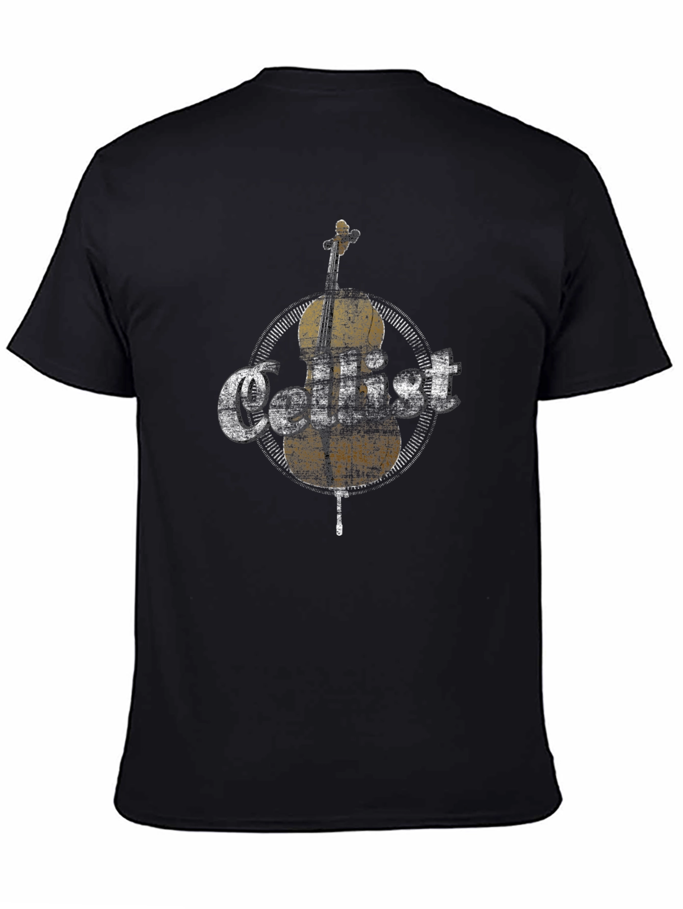 Black Cellist Music Lover Graphic T-Shirt view 4