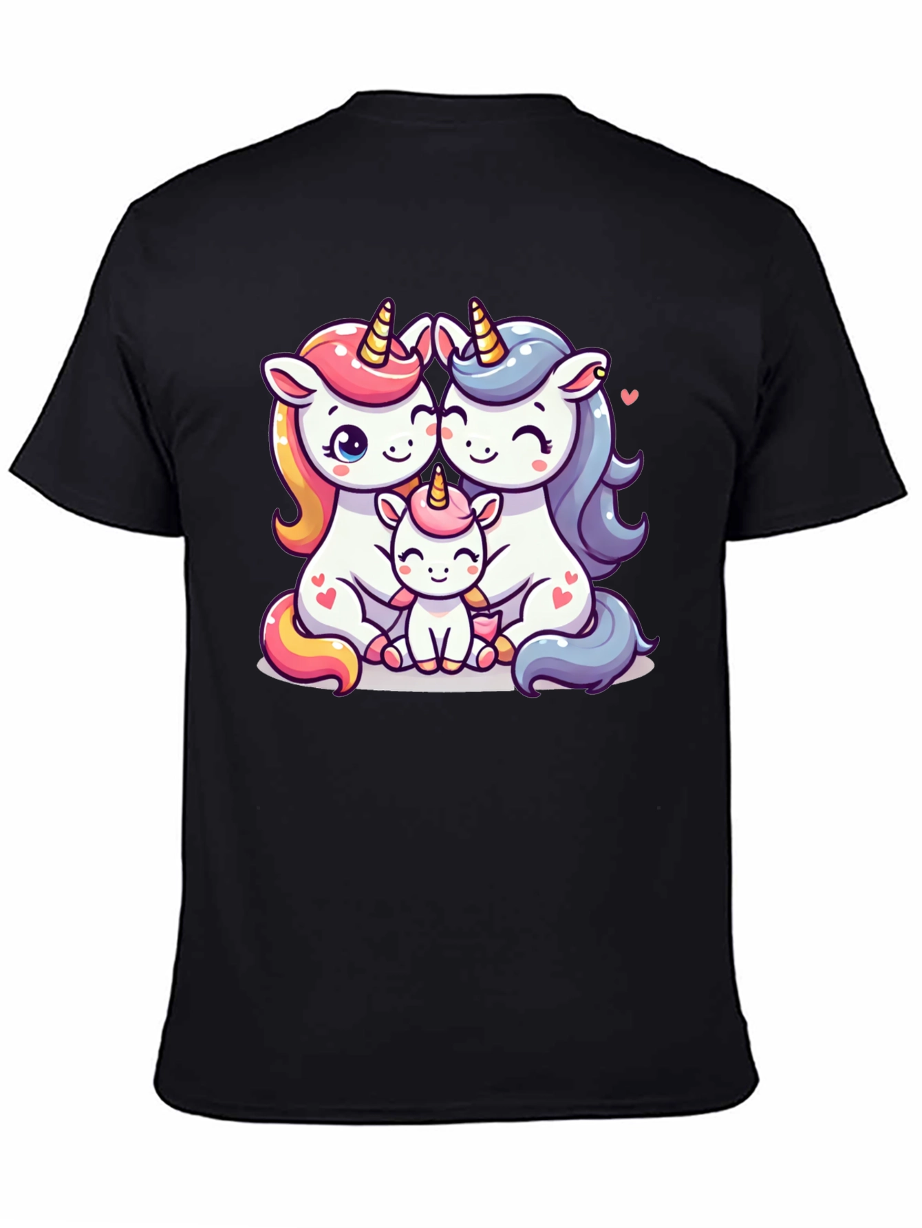 Unicorn Family Graphic Tee - Cute Cartoon Unicorns - 4