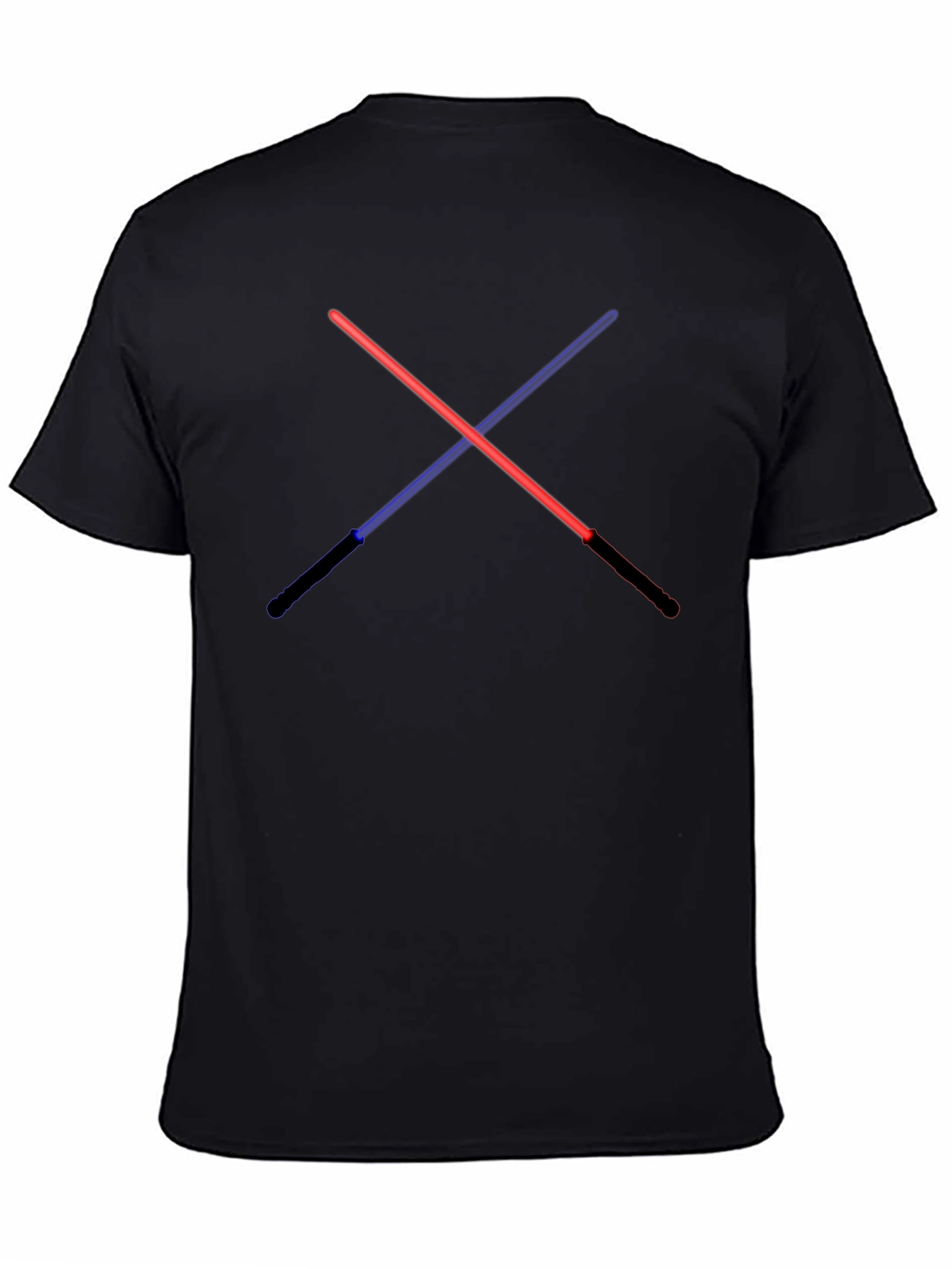 Black Crossed Lightsaber Graphic Tee - Black Cotton Blend view 4