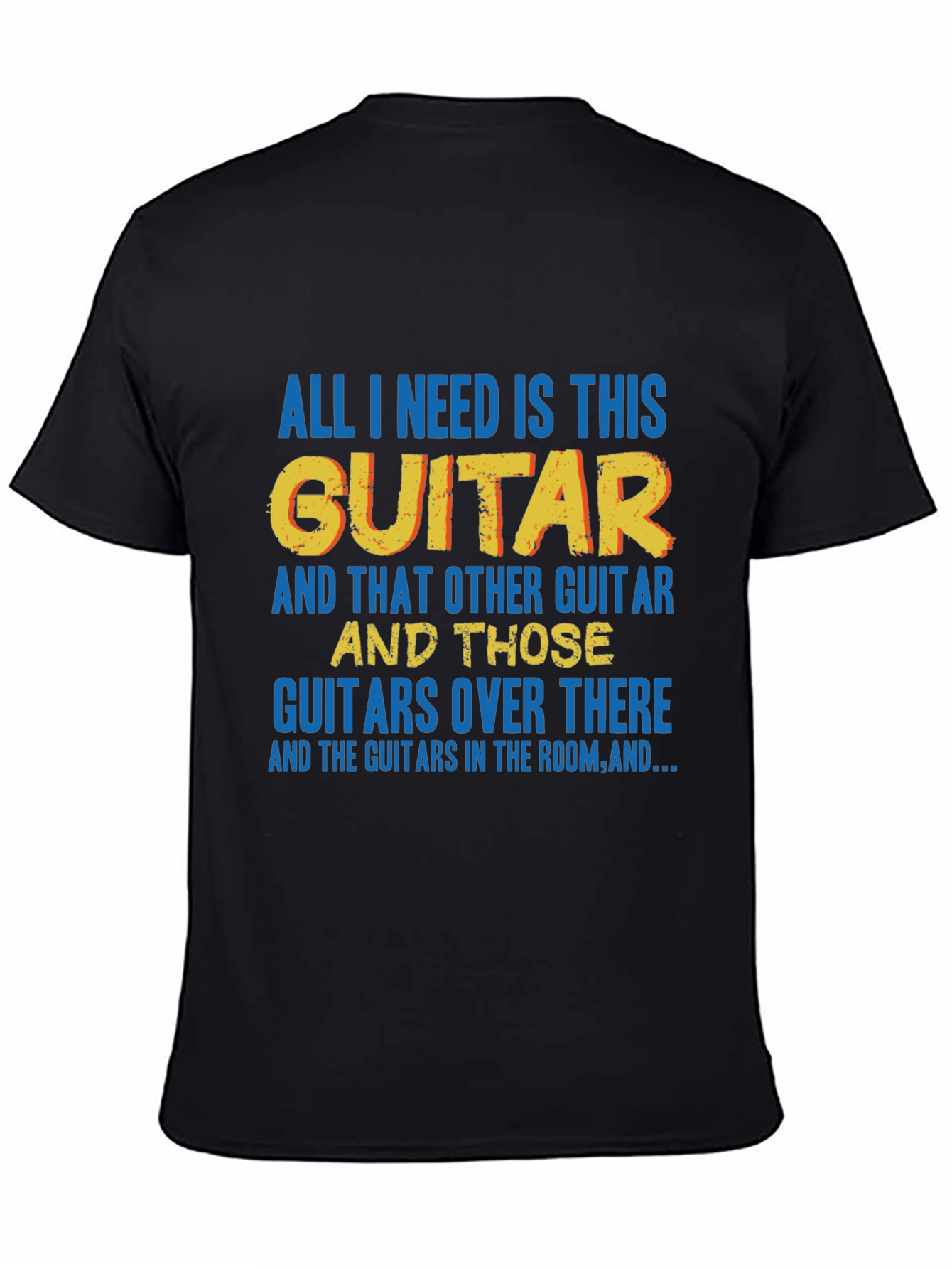 Black Guitar Lover T-Shirt view 4
