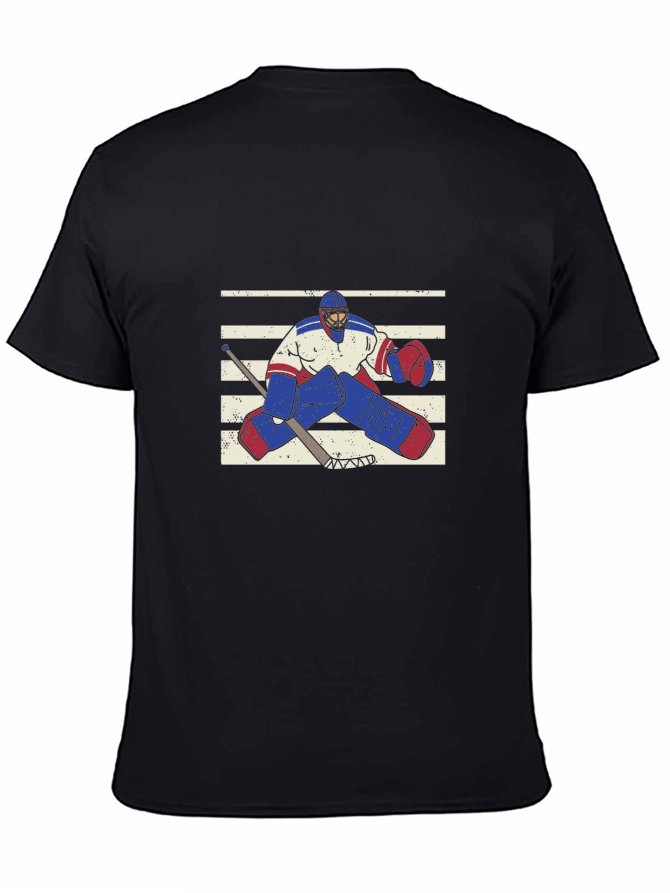 Black Hockey Goalie Graphic T-Shirt view 4