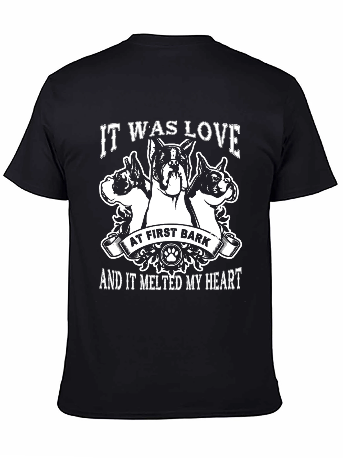 Black Dog Lover T-Shirt: It Was Love At First Bark view 4