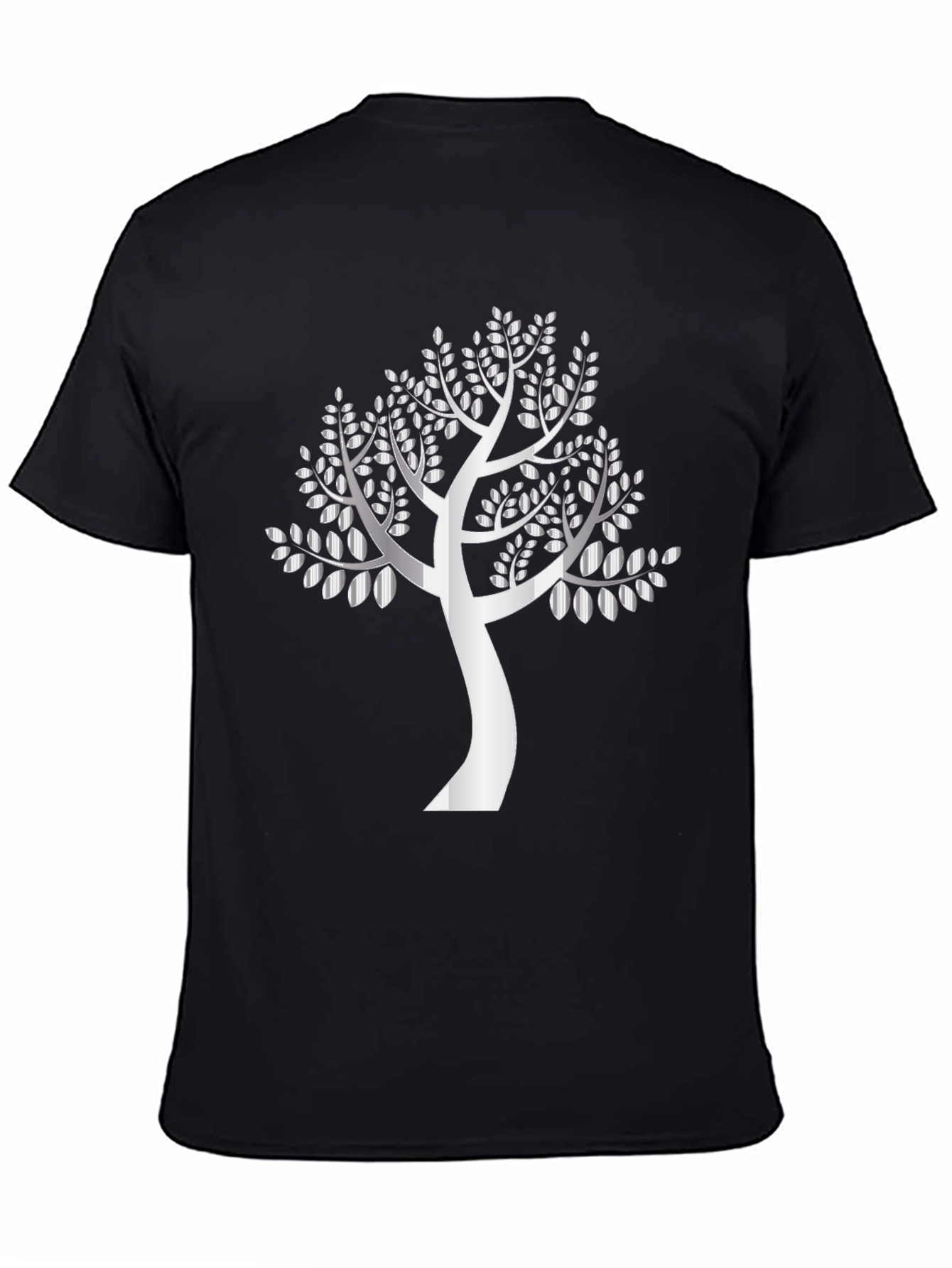 Black Silver Tree Graphic Black T-Shirt view 4