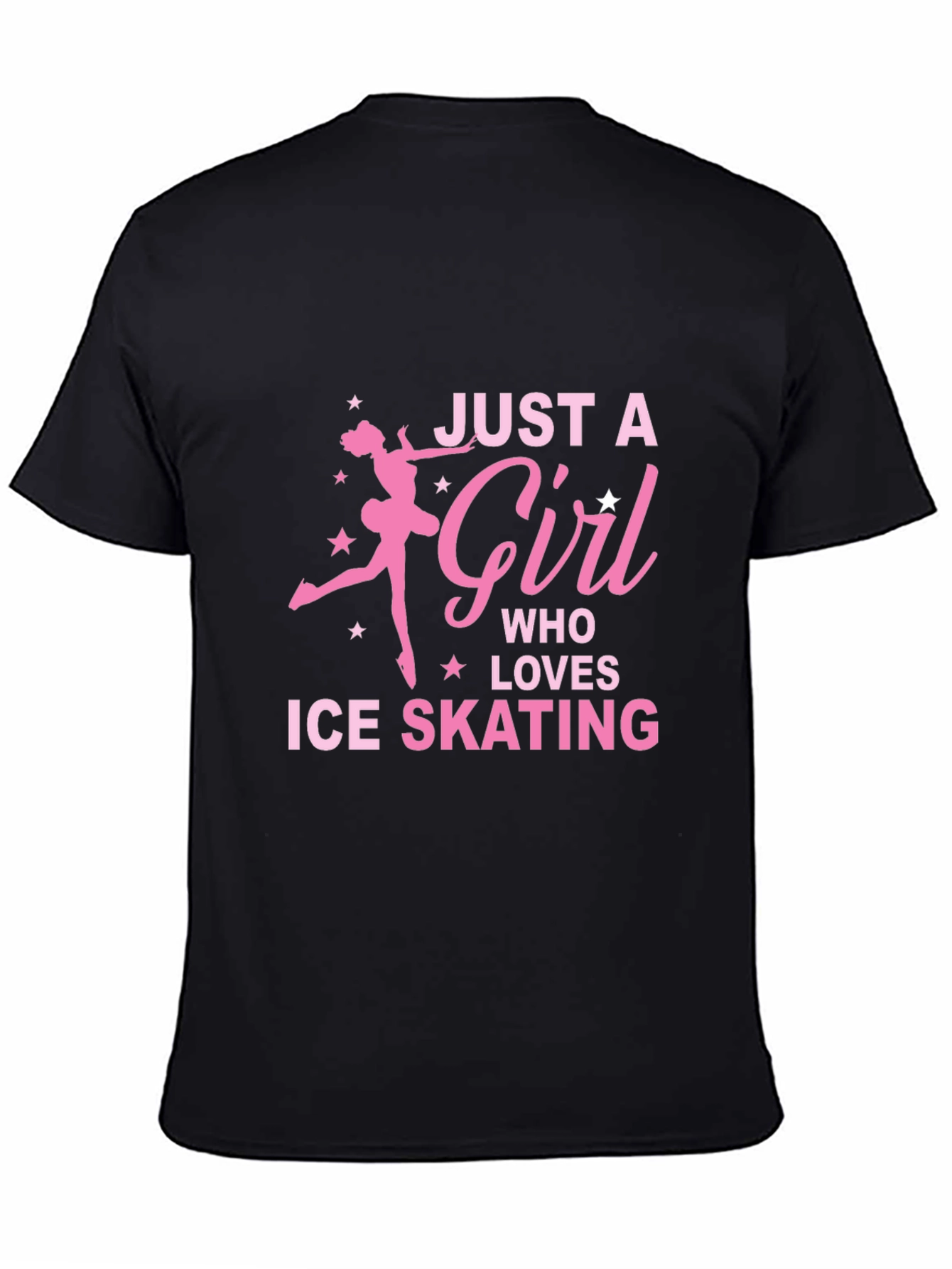 Black Ice Skating Girl's T-Shirt - Just a Girl Who Loves Skating view 4