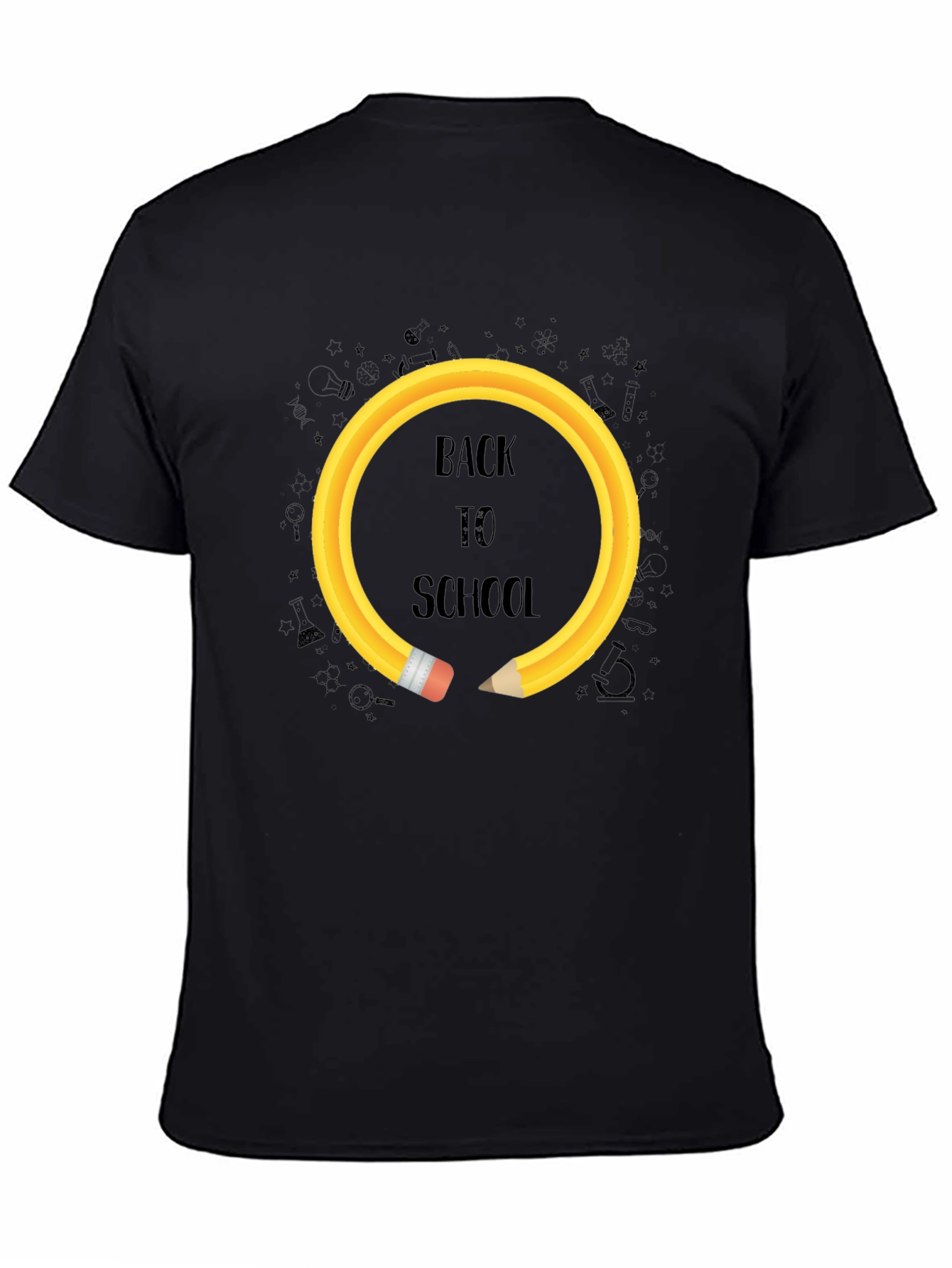 Black Back to School Pencil T-Shirt view 4